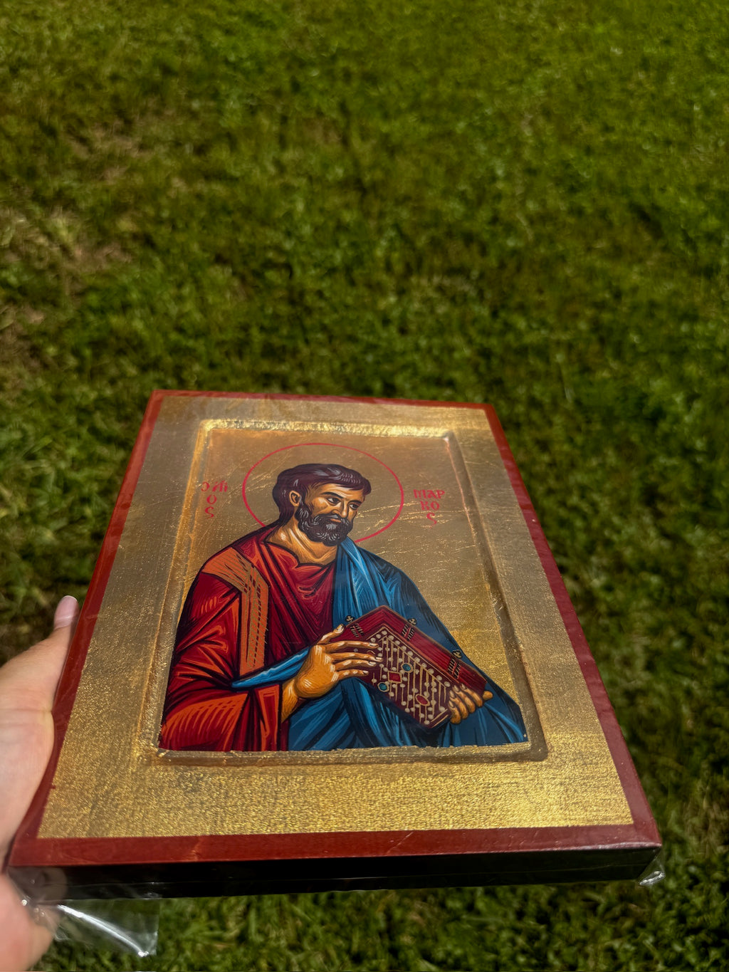 Saint Mark the Evangelist Orthodox Icon | 18kt Gold Leaf Byzantine Icon