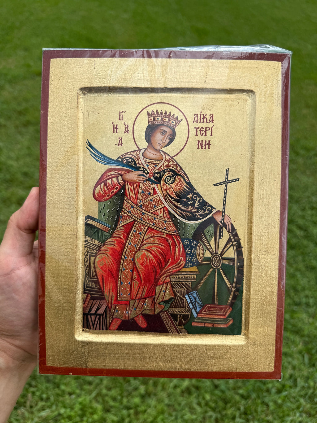 Saint Catherine of Alexandria Orthodox Icon | 18kt Gold Leaf Byzantine Icon