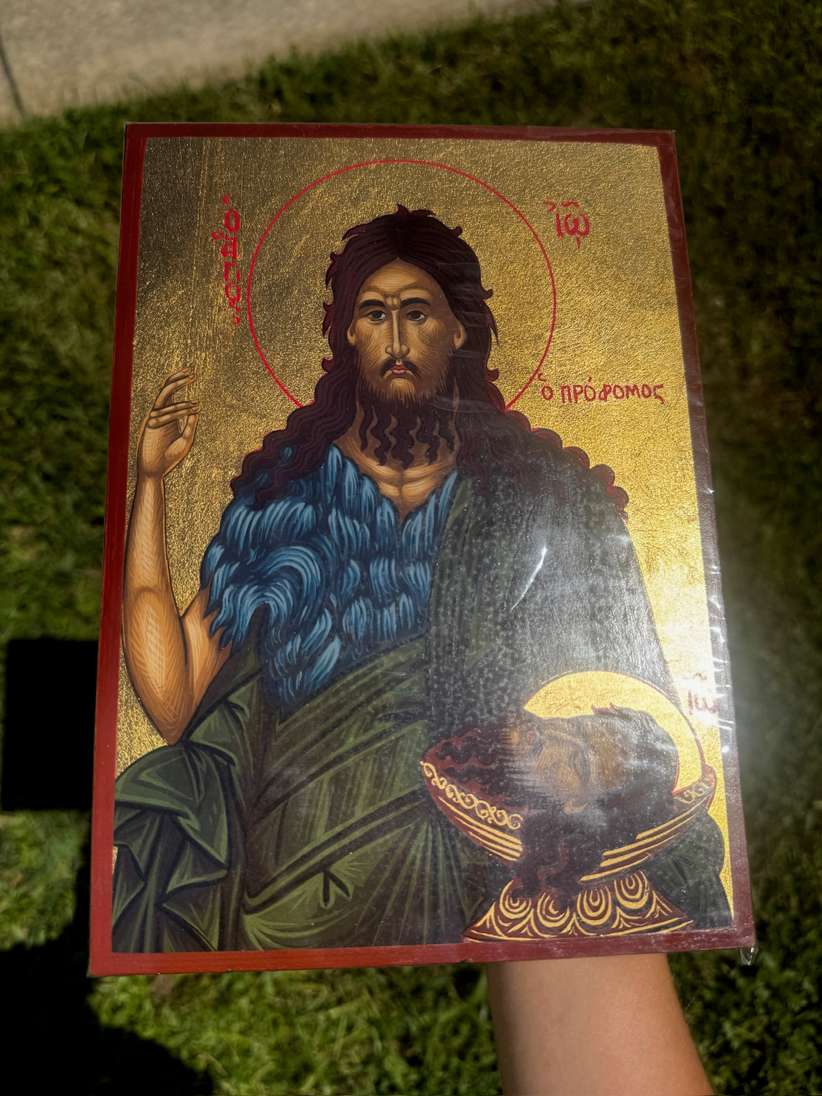 Saint John the Baptist Orthodox Icon | 18kt Gold Leaf Byzantine Icon