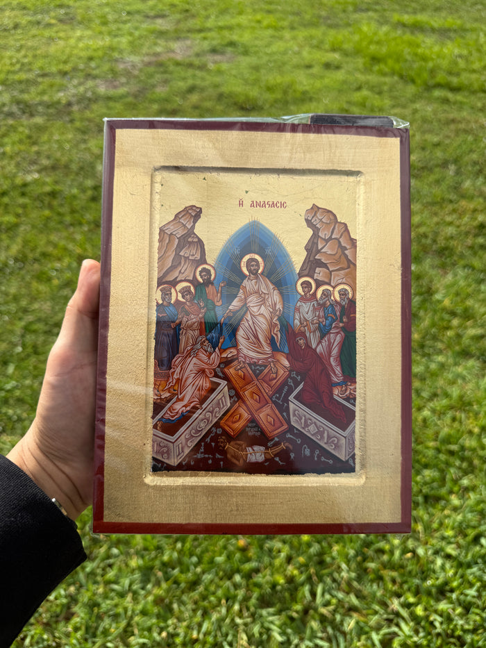 Resurrection Orthodox Icon – 18kt Gold Leaf