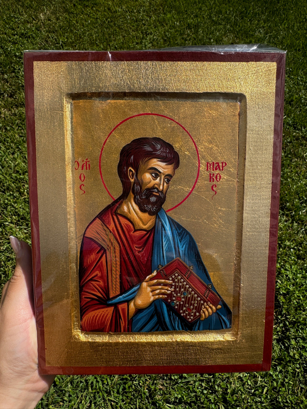 Saint Mark the Evangelist Orthodox Icon | 18kt Gold Leaf Byzantine Icon