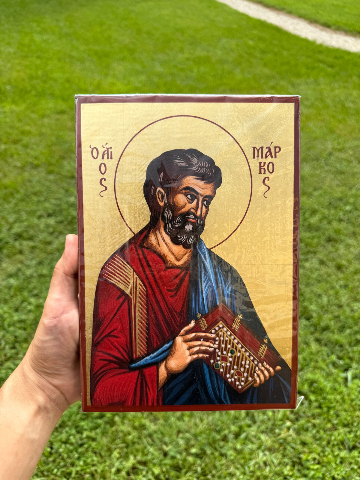 Saint Mark the Evangelist Orthodox Icon | 18kt Gold Leaf Byzantine Icon