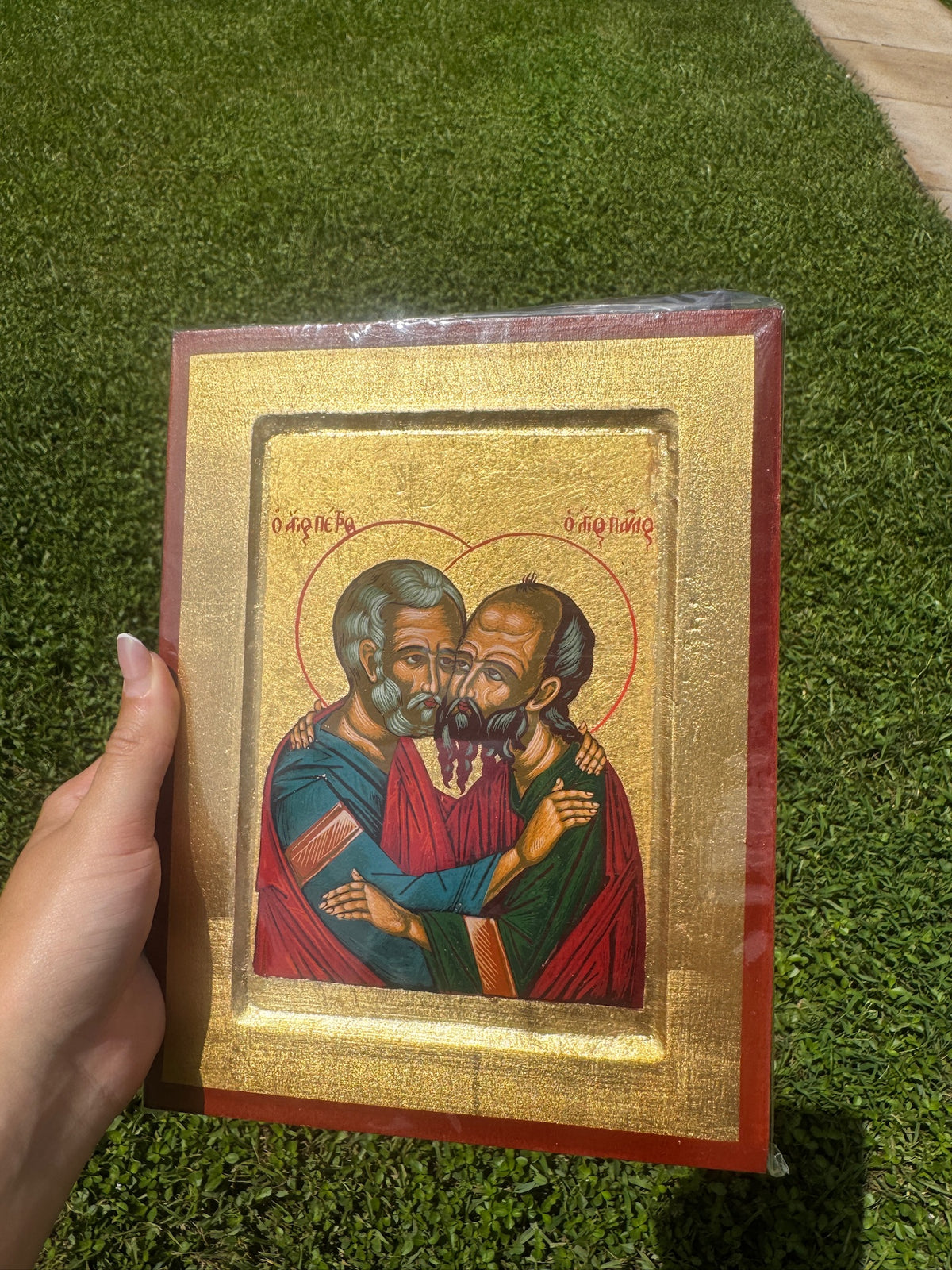 Saints Peter and Paul Orthodox Icon | 18kt Gold Leaf Byzantine Icon