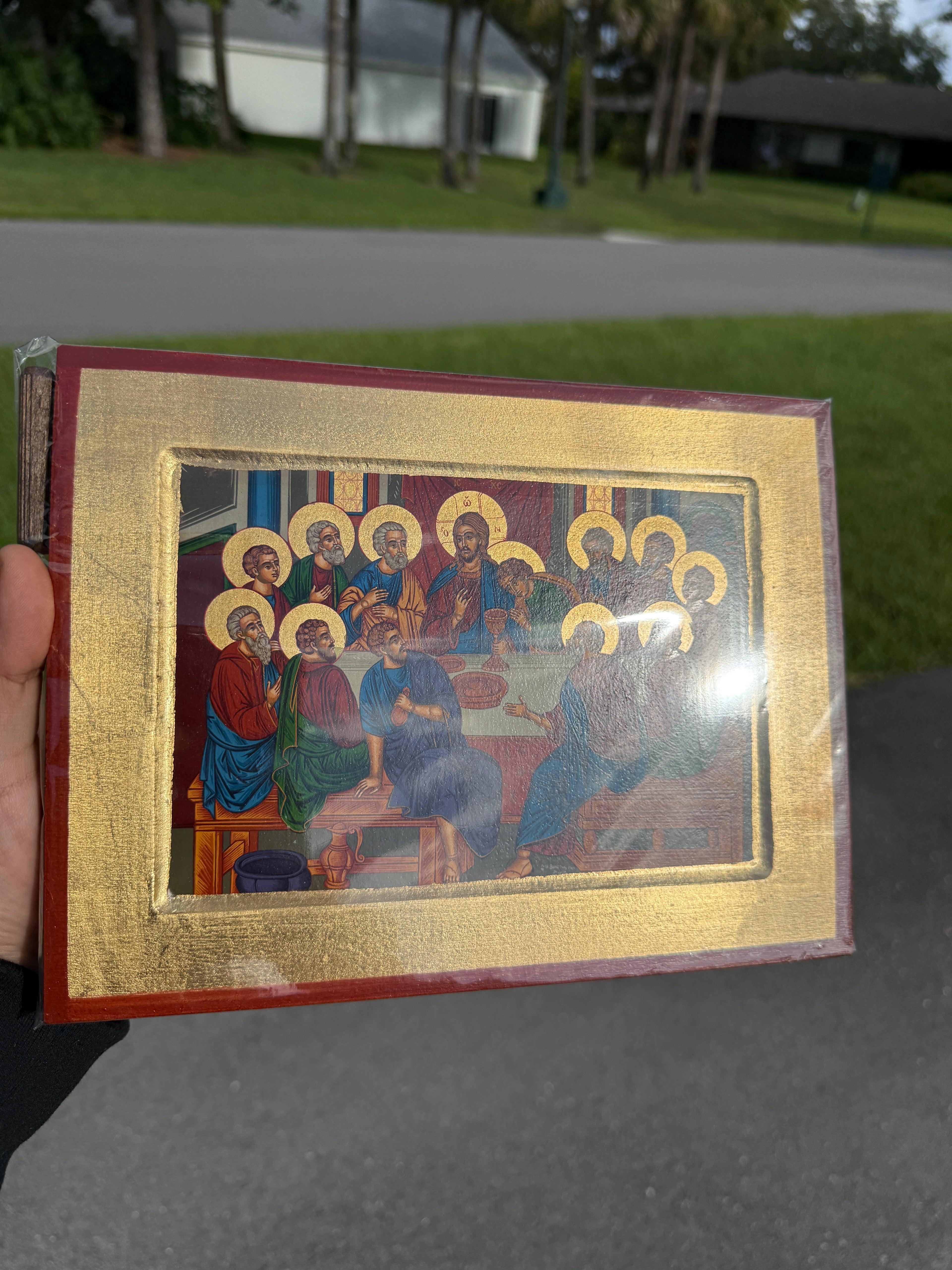 Last Supper Orthodox Icon - 18kt Gold Leaf