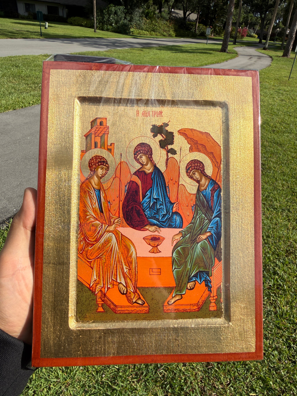 Holy Trinity Orthodox Icon | 18kt Gold Leaf Byzantine