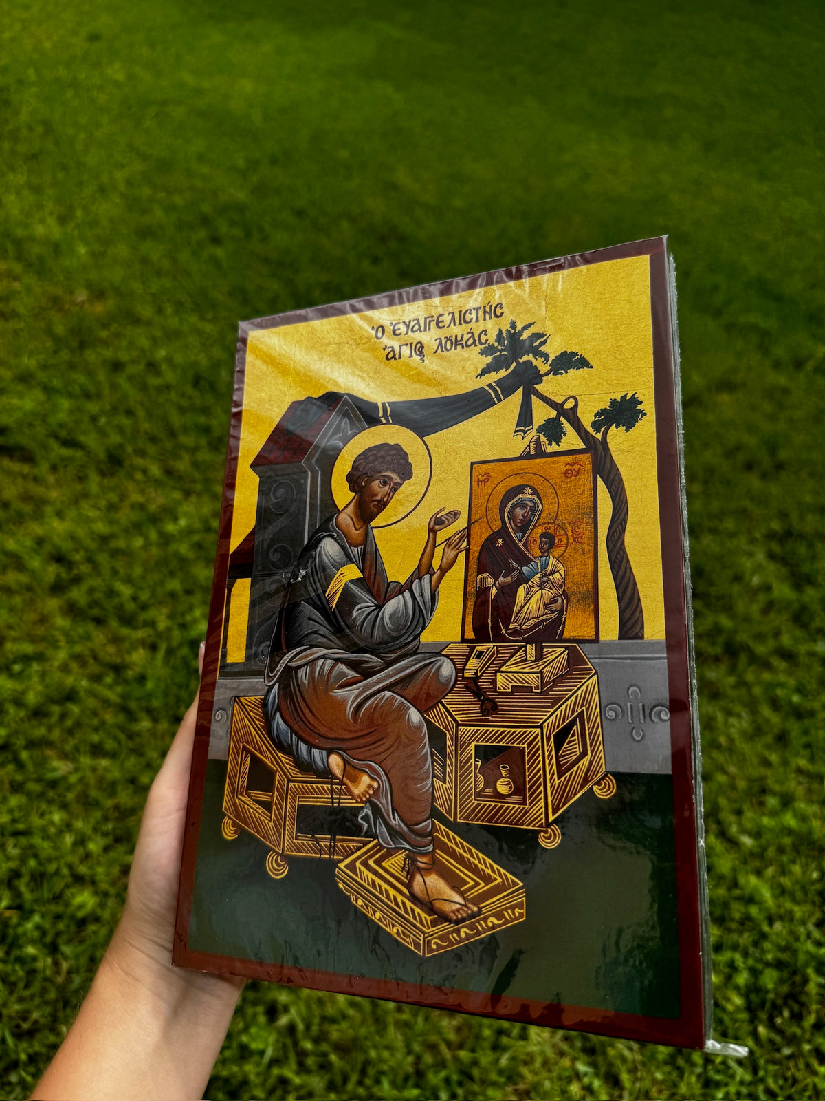 Saint Luke the Evangelist Orthodox Icon | 18kt Gold Leaf Byzantine Icon