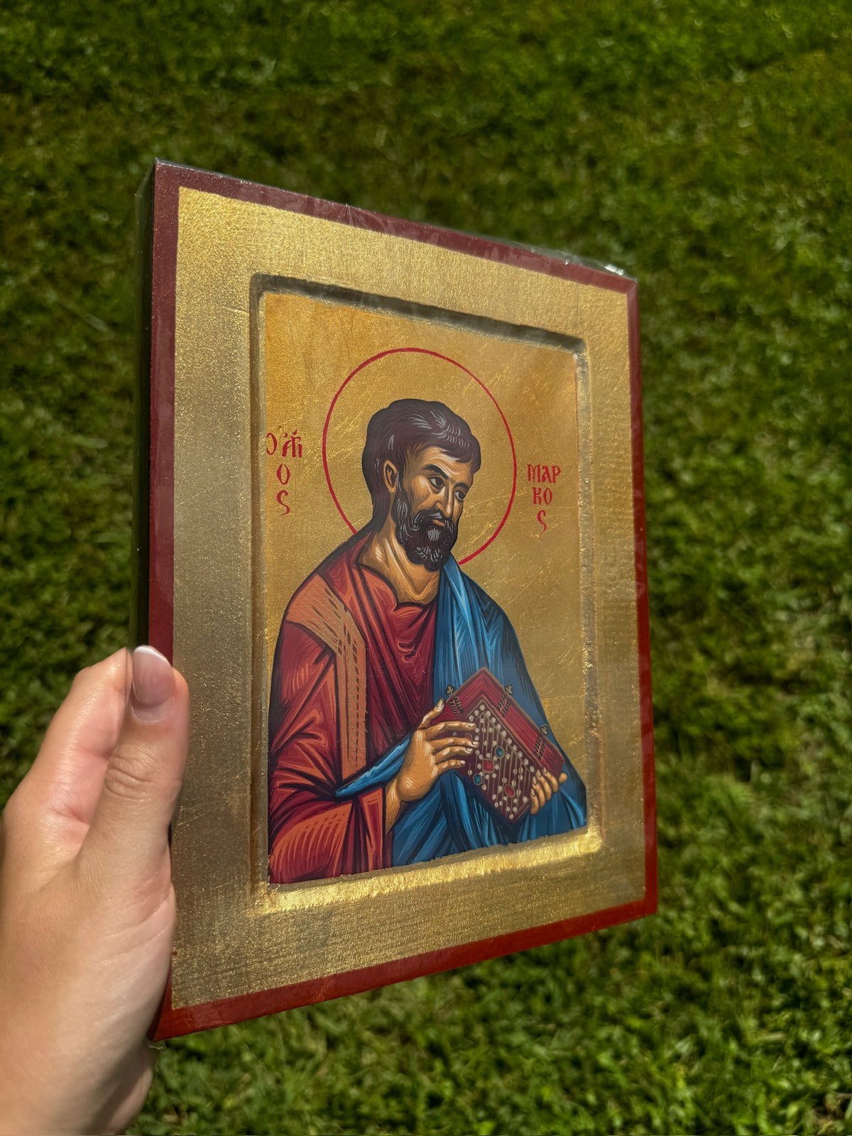 Saint Mark the Evangelist Orthodox Icon | 18kt Gold Leaf Byzantine Icon