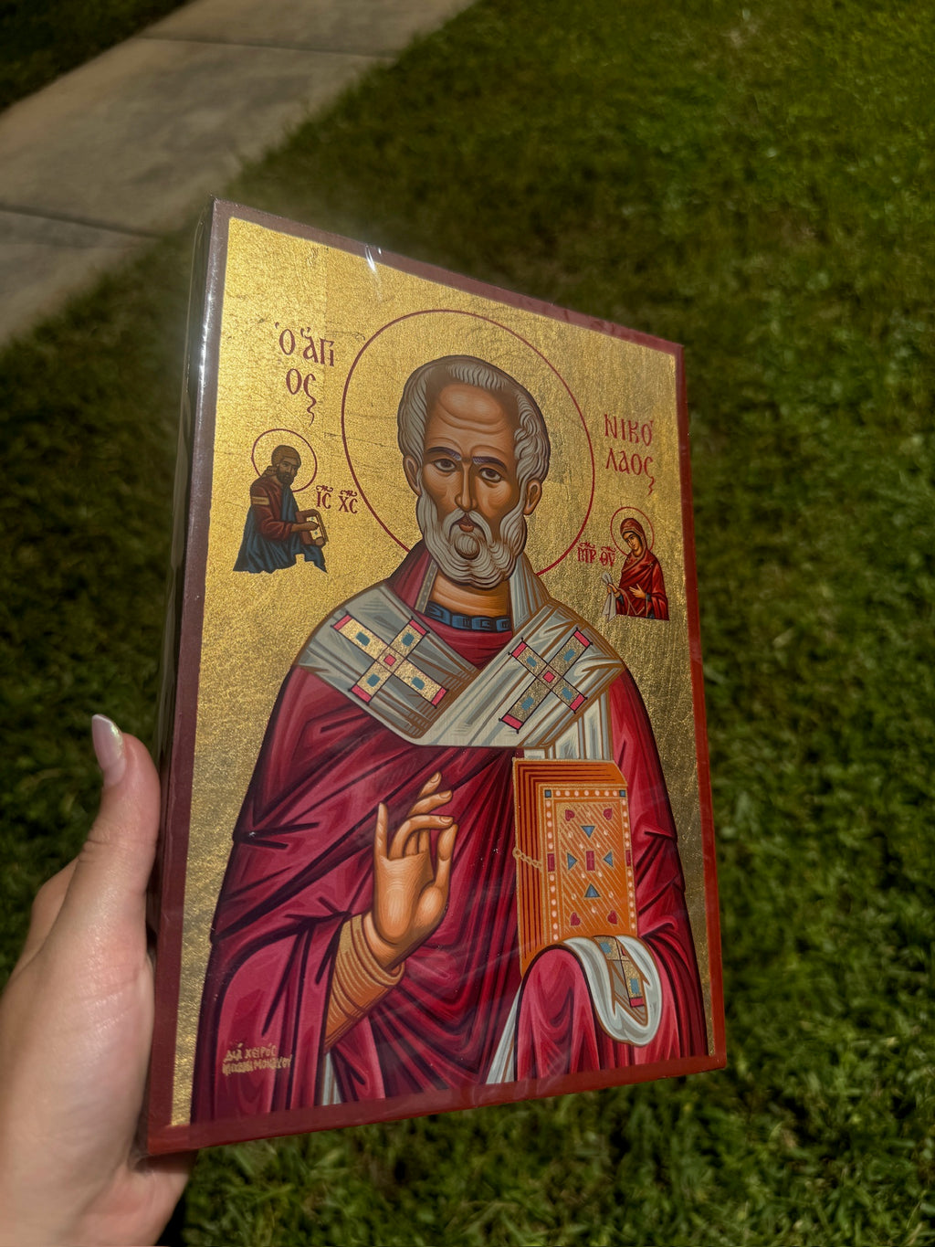 Saint Nicholas Orthodox Icon | 18kt Gold Leaf Byzantine Icon