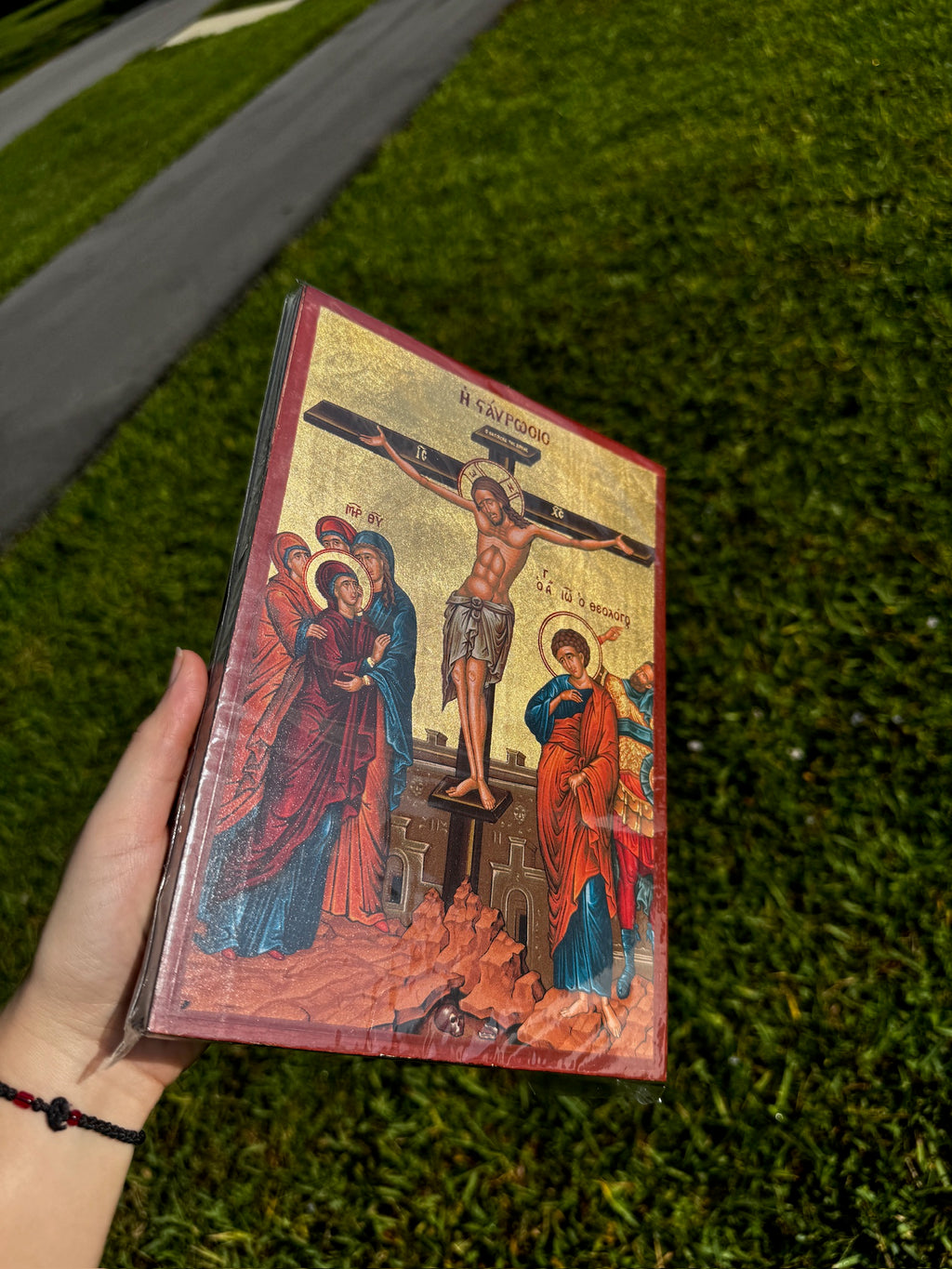 Crucifixion Orthodox Icon | 18kt Gold Leaf Byzantine