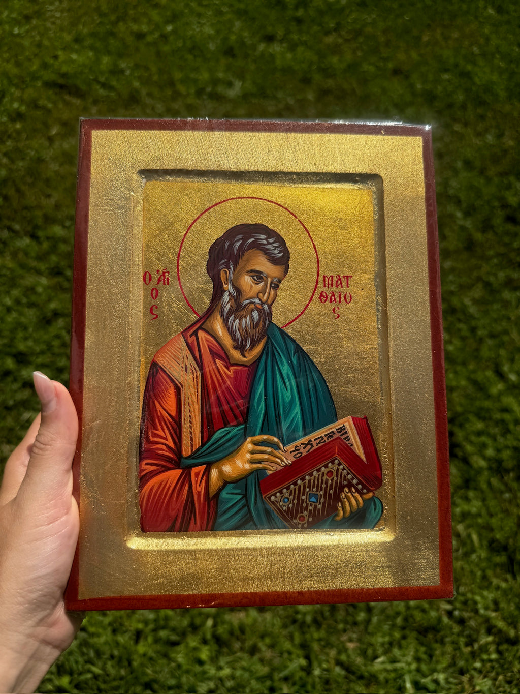 Saint Matthew Orthodox Icon | 18kt Gold Leaf Byzantine Icon