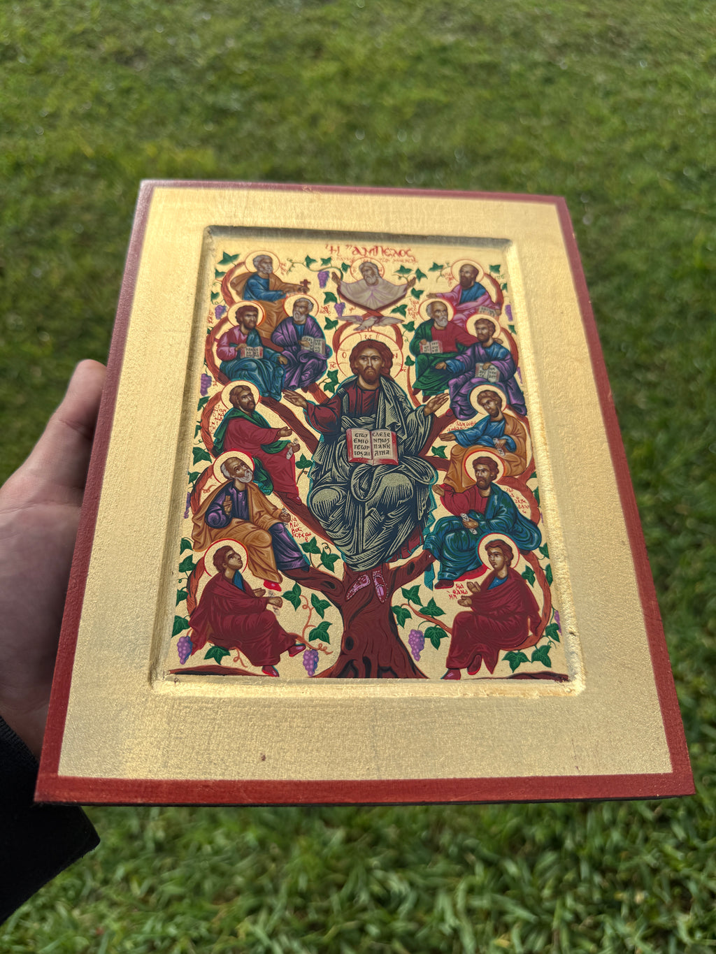 Christ the Vine Orthodox Icon | 18kt Gold Leaf Byzantine Icon