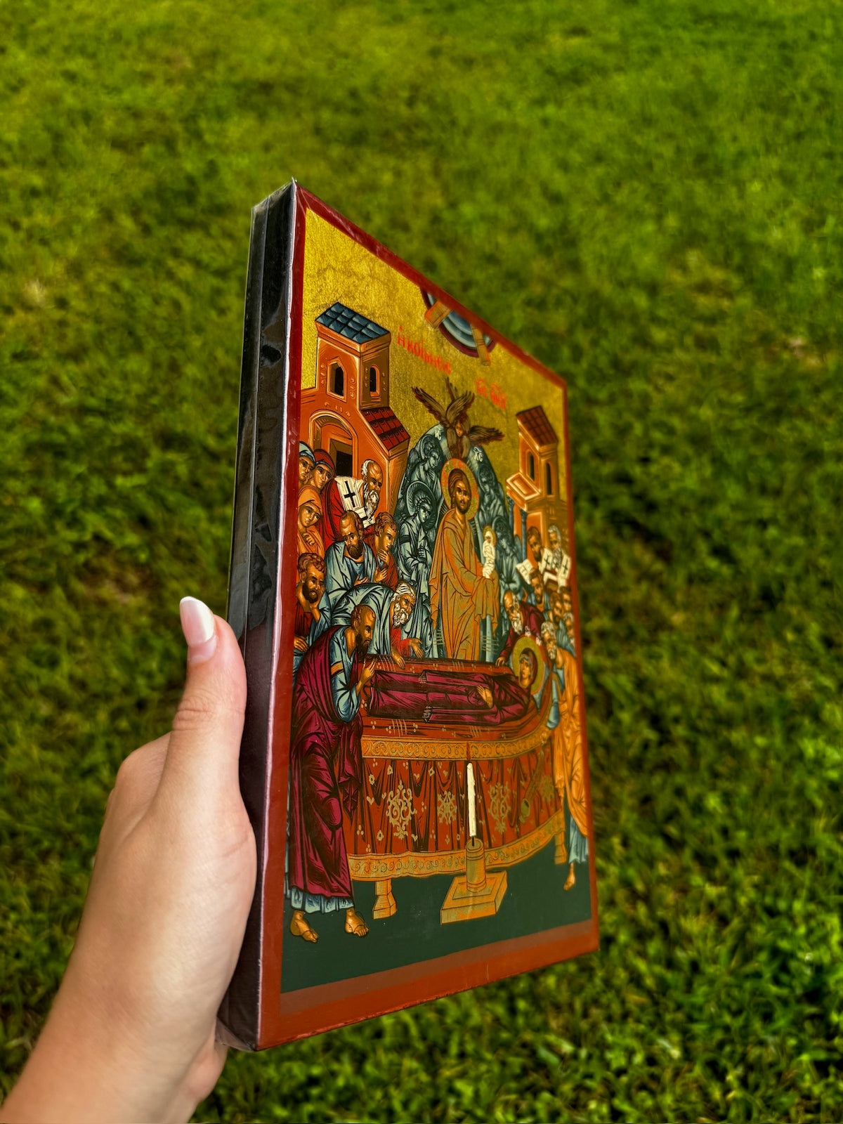 Dormition of the Theotokos Orthodox Icon | 18kt Gold Leaf Byzantine Icon