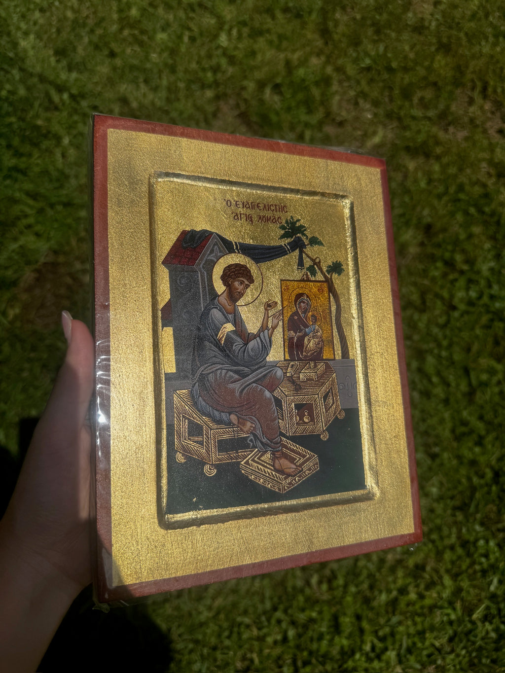 Saint Luke the Evangelist Orthodox Icon | 18kt Gold Leaf Byzantine Icon