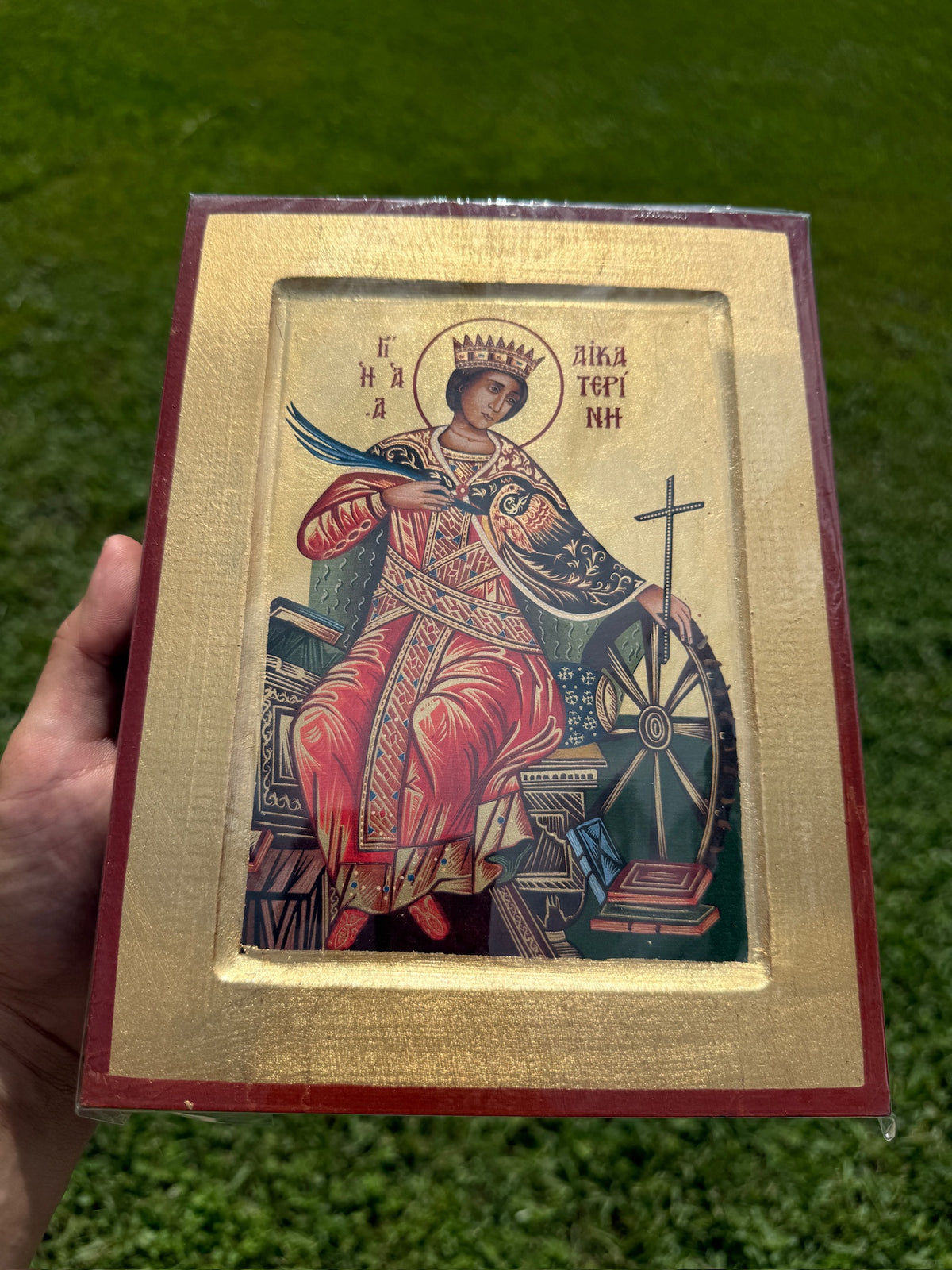 Saint Catherine of Alexandria Orthodox Icon | 18kt Gold Leaf Byzantine Icon