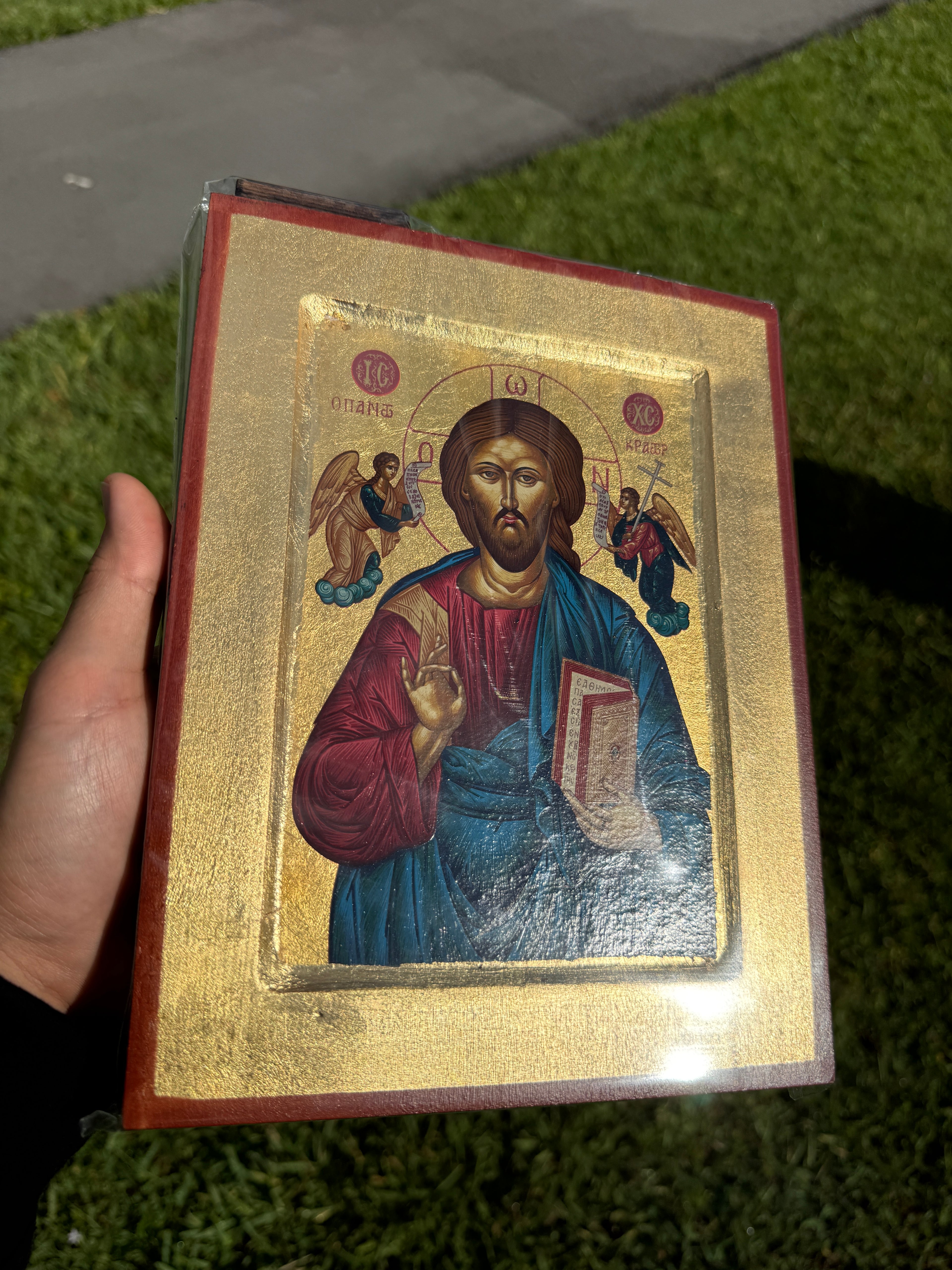 Christ Pantocrator Orthodox Icon | 18kt Gold Leaf Byzantine Icon