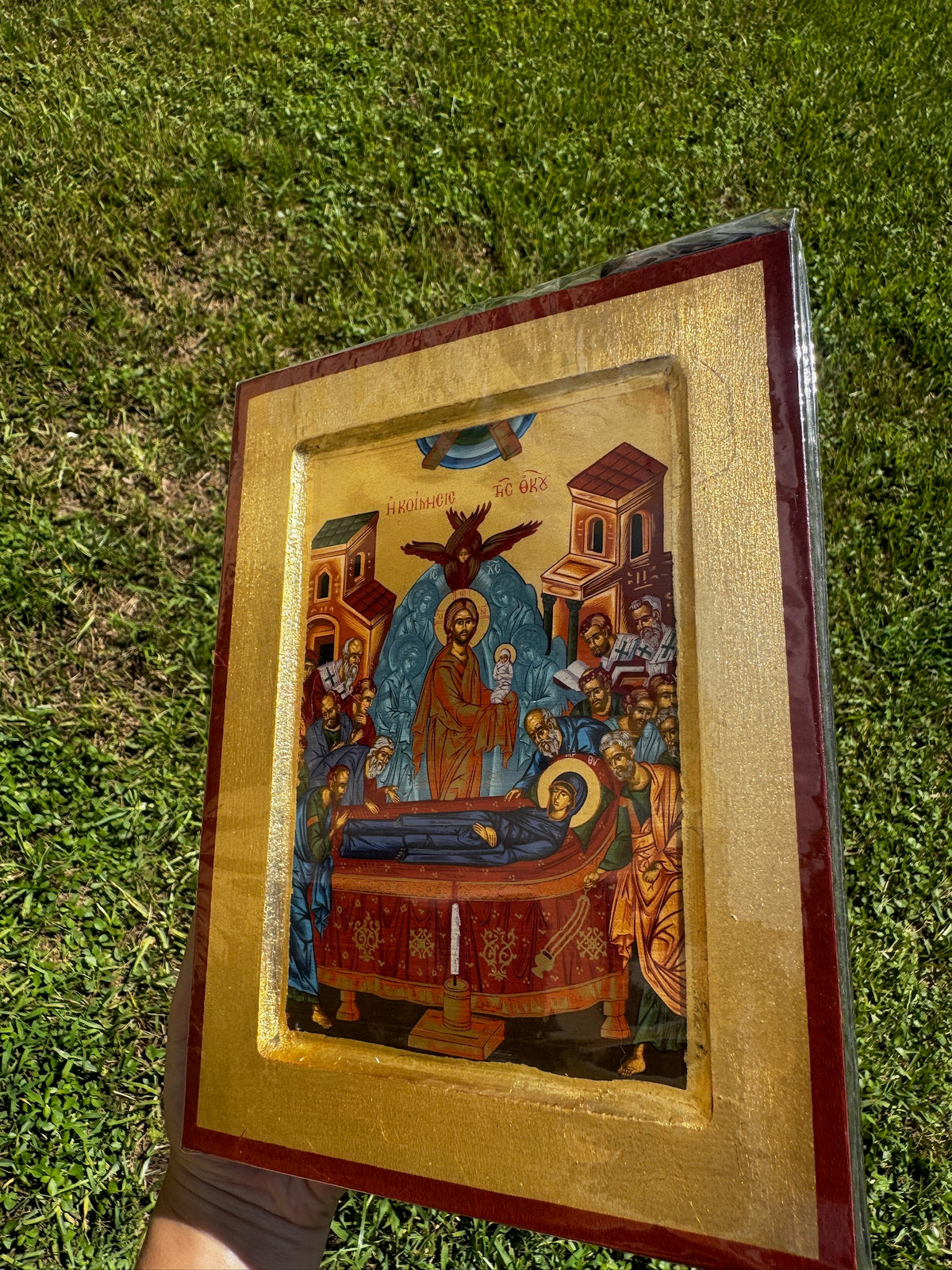 Dormition of the Theotokos Orthodox Icon | 18kt Gold Leaf Byzantine Icon