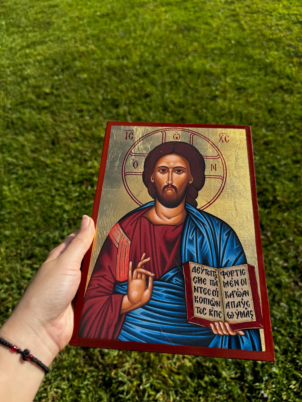 Christ Blessing Orthodox Icon | 18kt Gold Leaf Byzantine Icon