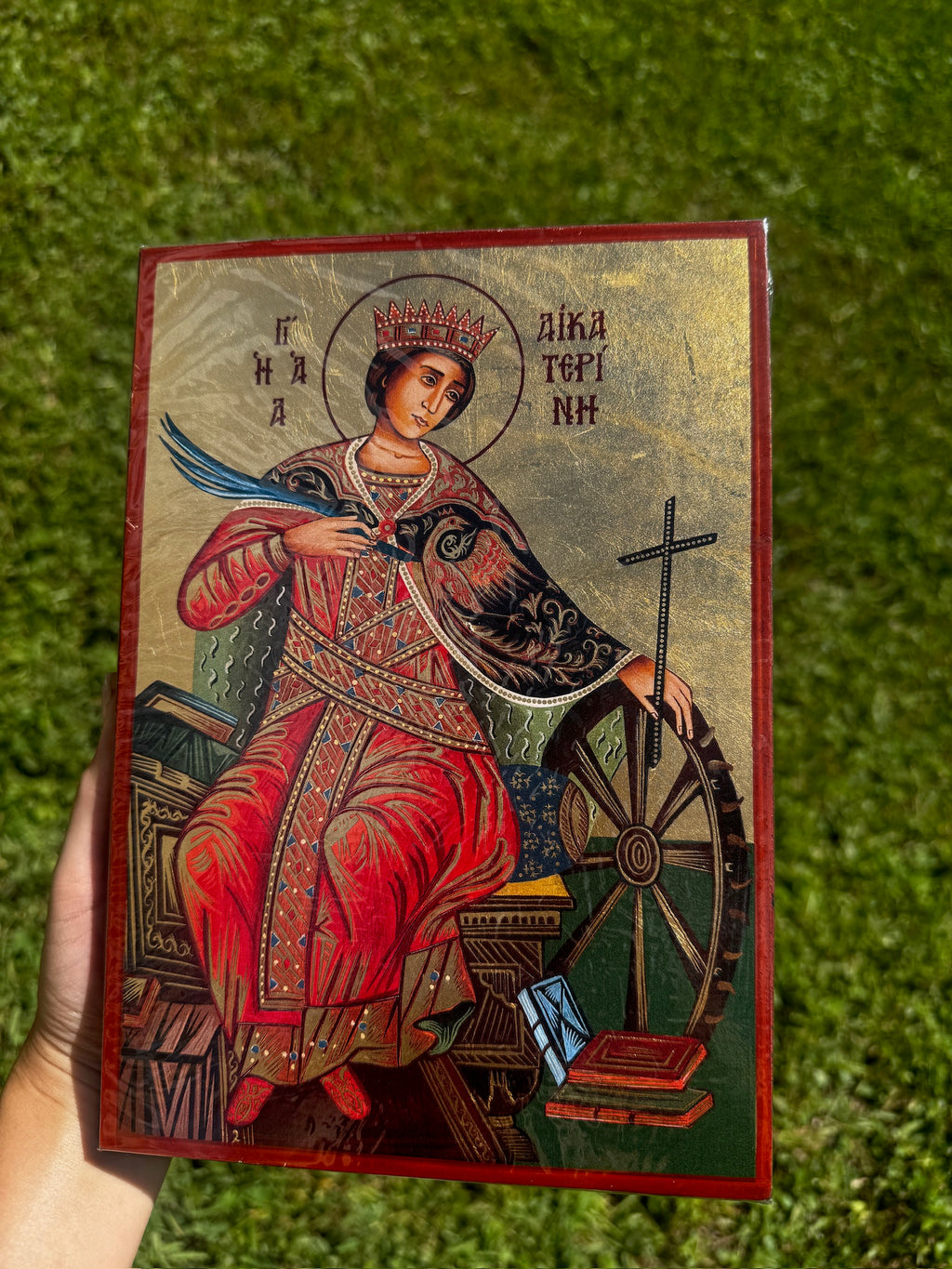 Saint Catherine of Alexandria Orthodox Icon | 18kt Gold Leaf Byzantine Icon