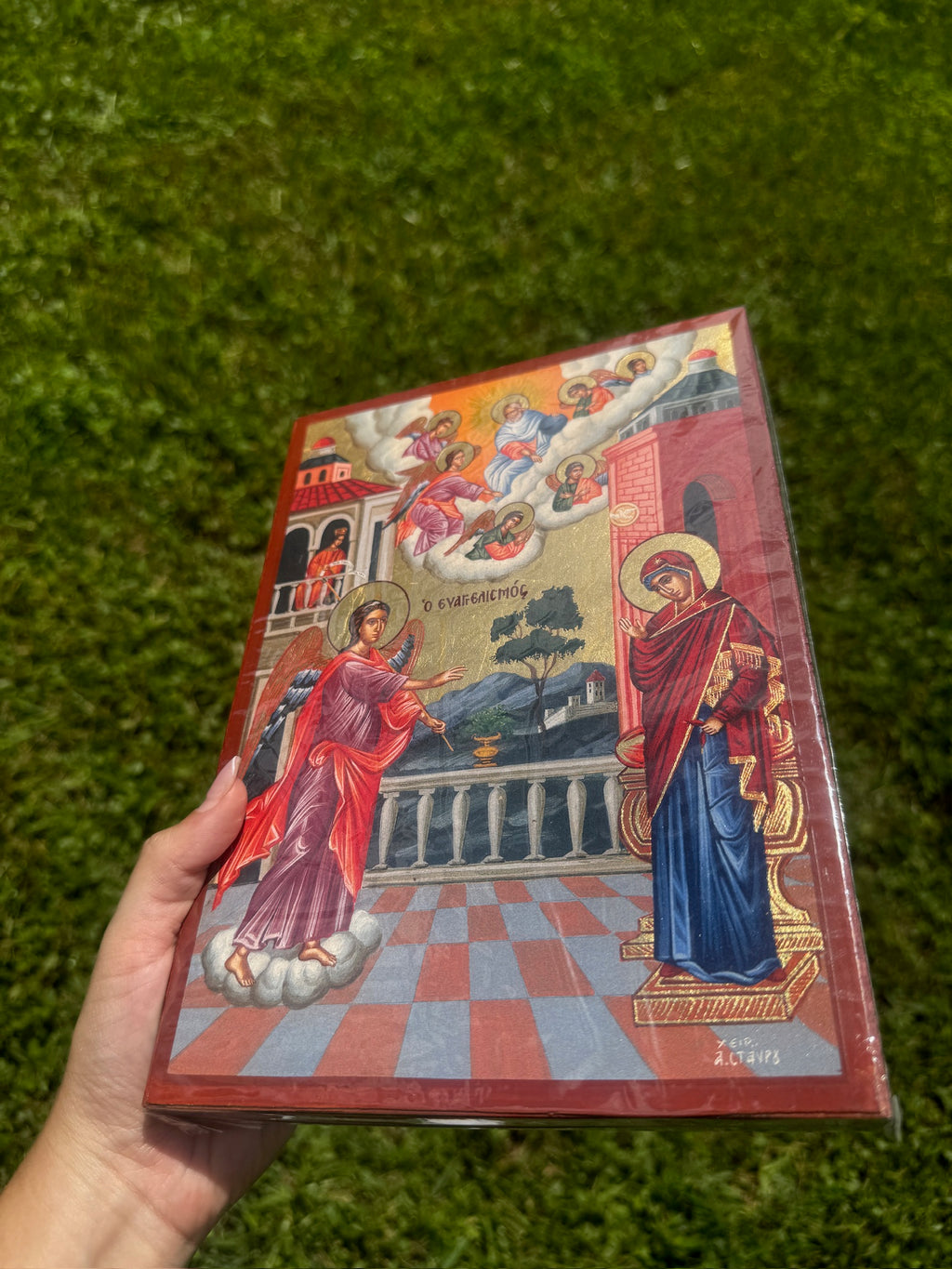 Annunciation Orthodox Icon | 18kt Gold Leaf Byzantine Icon