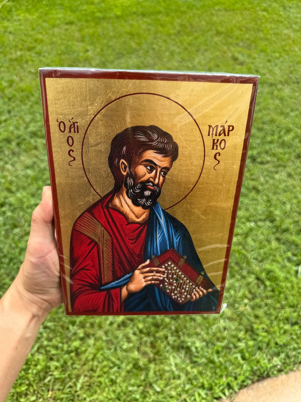 Saint Mark the Evangelist Orthodox Icon | 18kt Gold Leaf Byzantine Icon