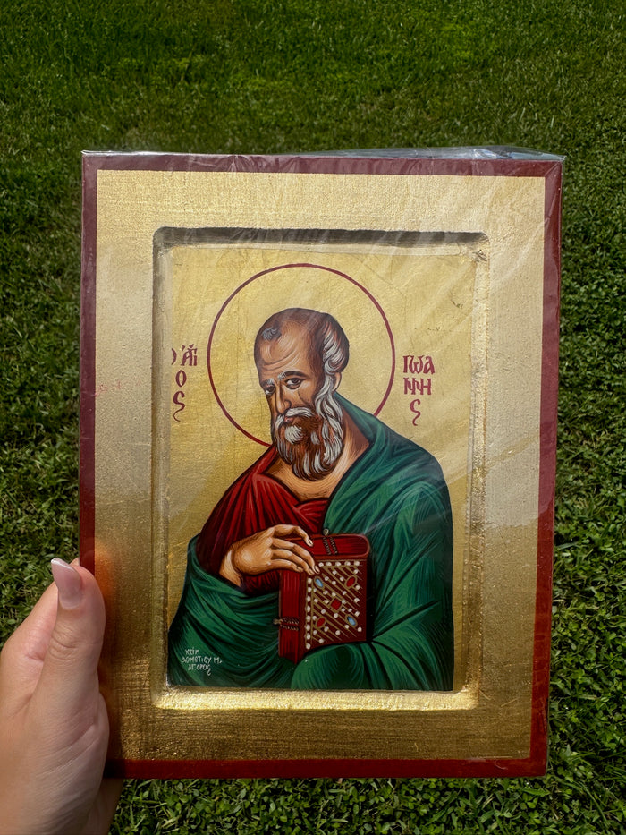 Saint John the Theologian Orthodox Icon | 18kt Gold Leaf Byzantine Icon
