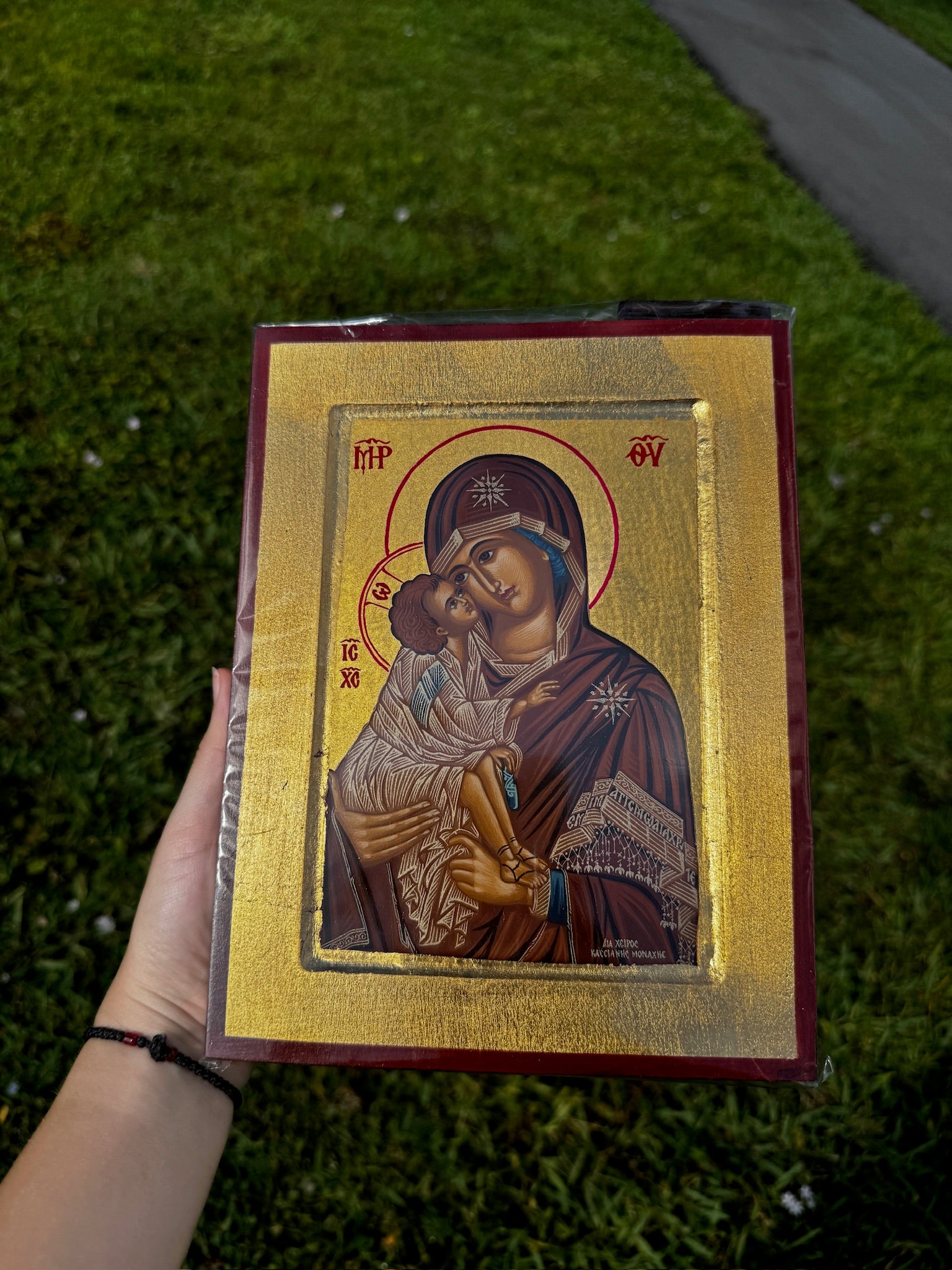 Virgin Mary (Theotokos) Orthodox Icon | 18kt Gold Leaf Byzantine Icon