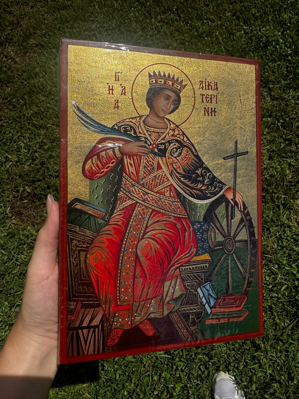 Saint Catherine of Alexandria Orthodox Icon | 18kt Gold Leaf Byzantine Icon