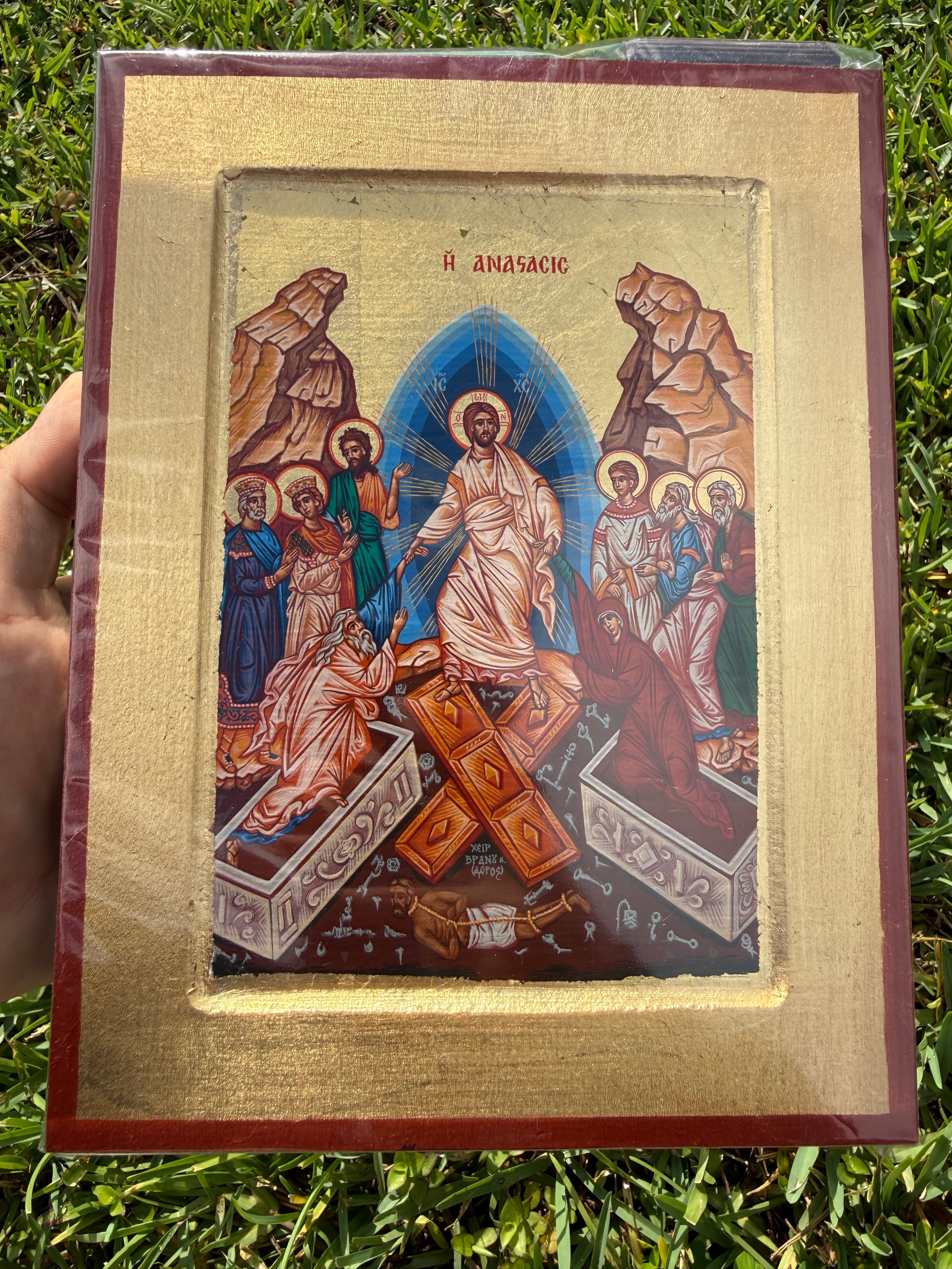 Resurrection Orthodox Icon – 18kt Gold Leaf