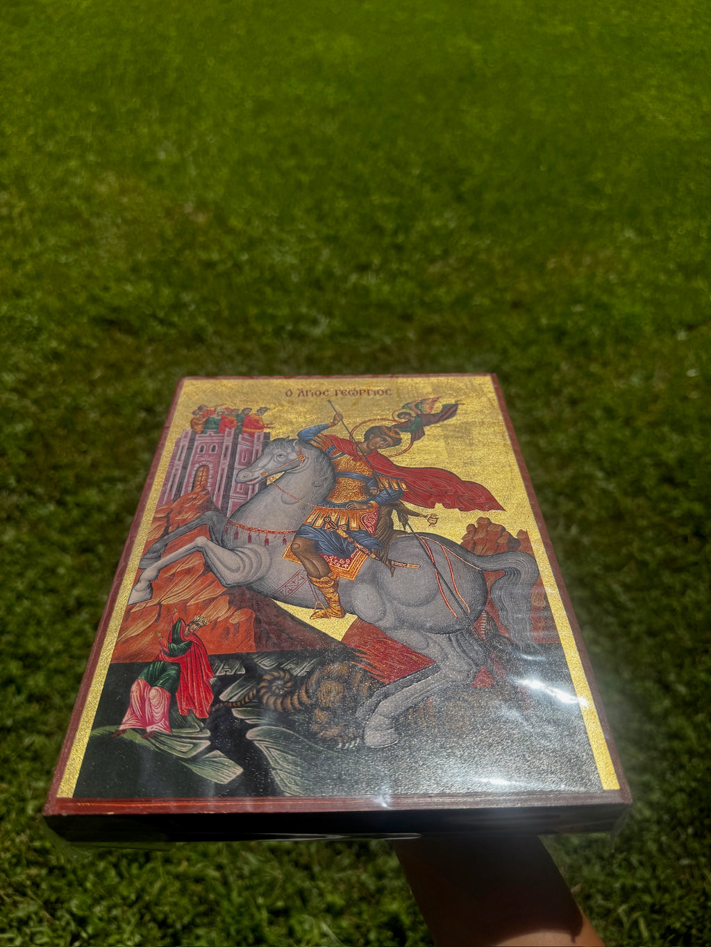 Saint George Orthodox Icon | 18kt Gold Leaf Byzantine Icon