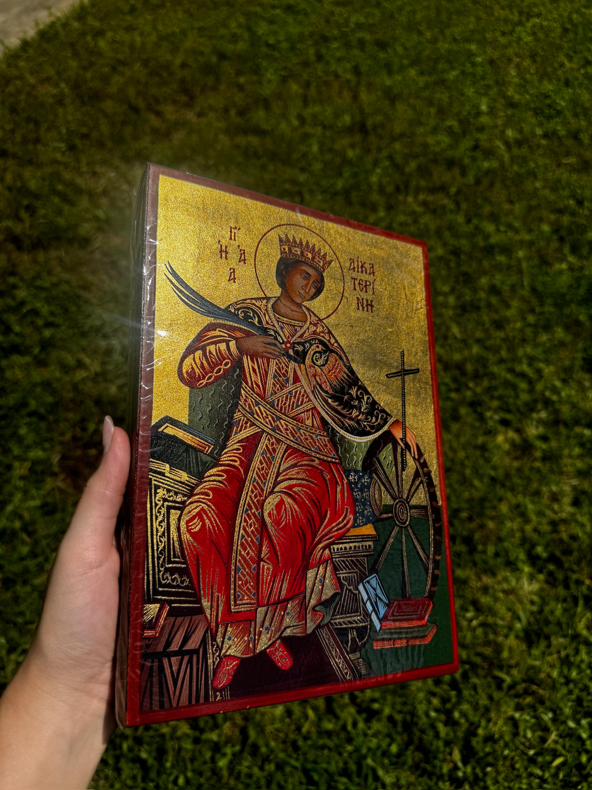 Saint Catherine of Alexandria Orthodox Icon | 18kt Gold Leaf Byzantine Icon