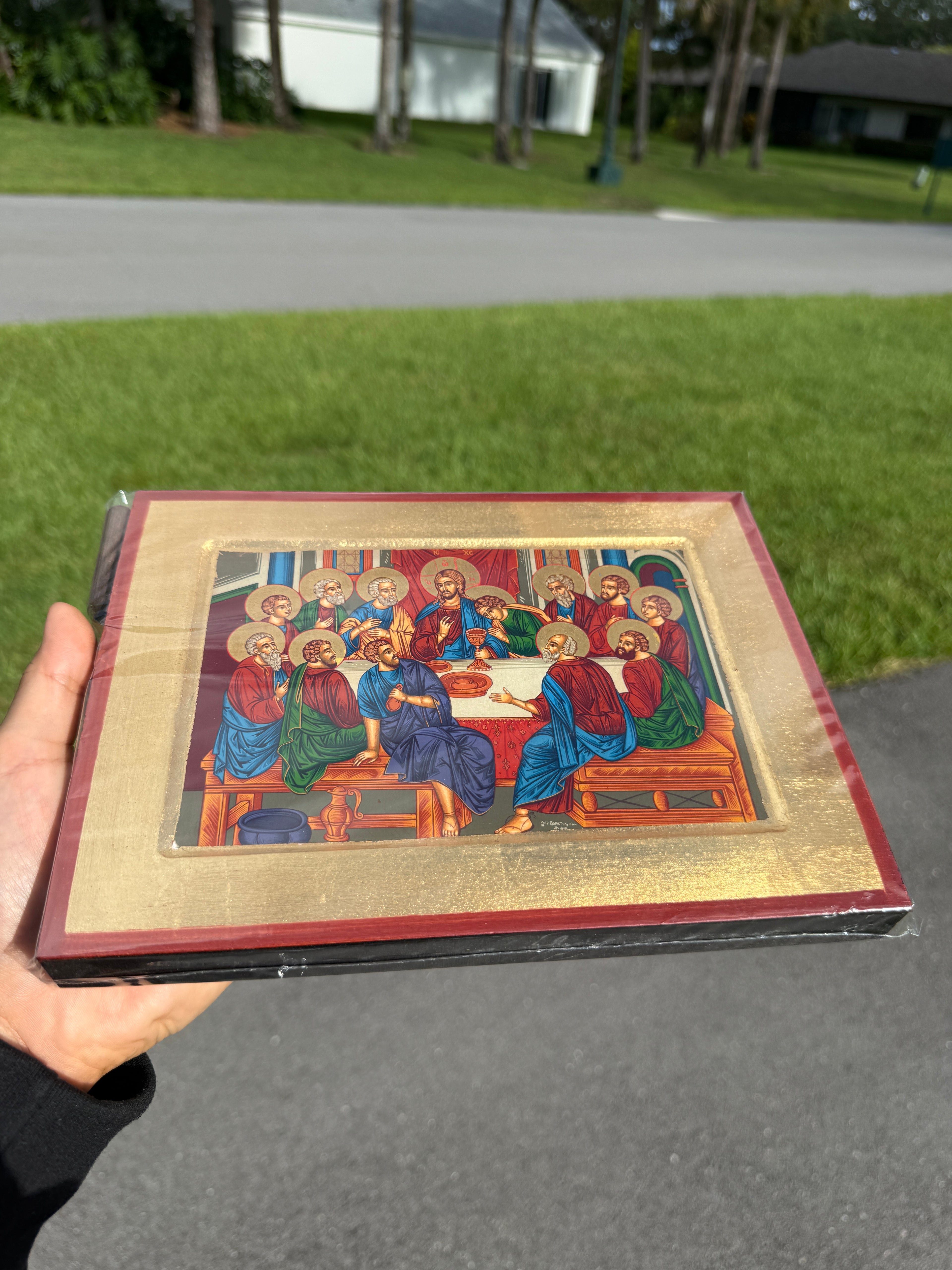 Last Supper Orthodox Icon - 18kt Gold Leaf