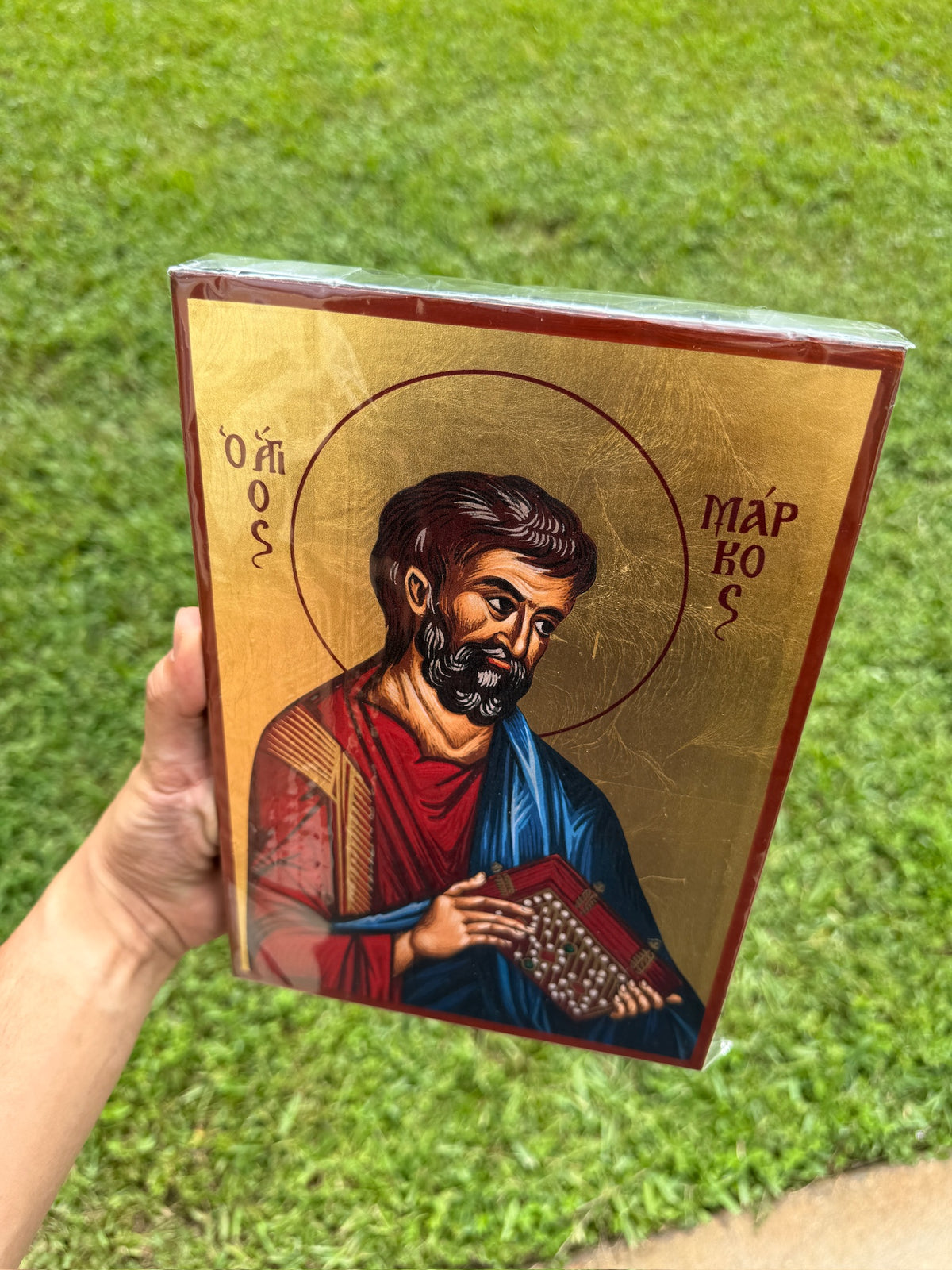 Saint Mark the Evangelist Orthodox Icon | 18kt Gold Leaf Byzantine Icon