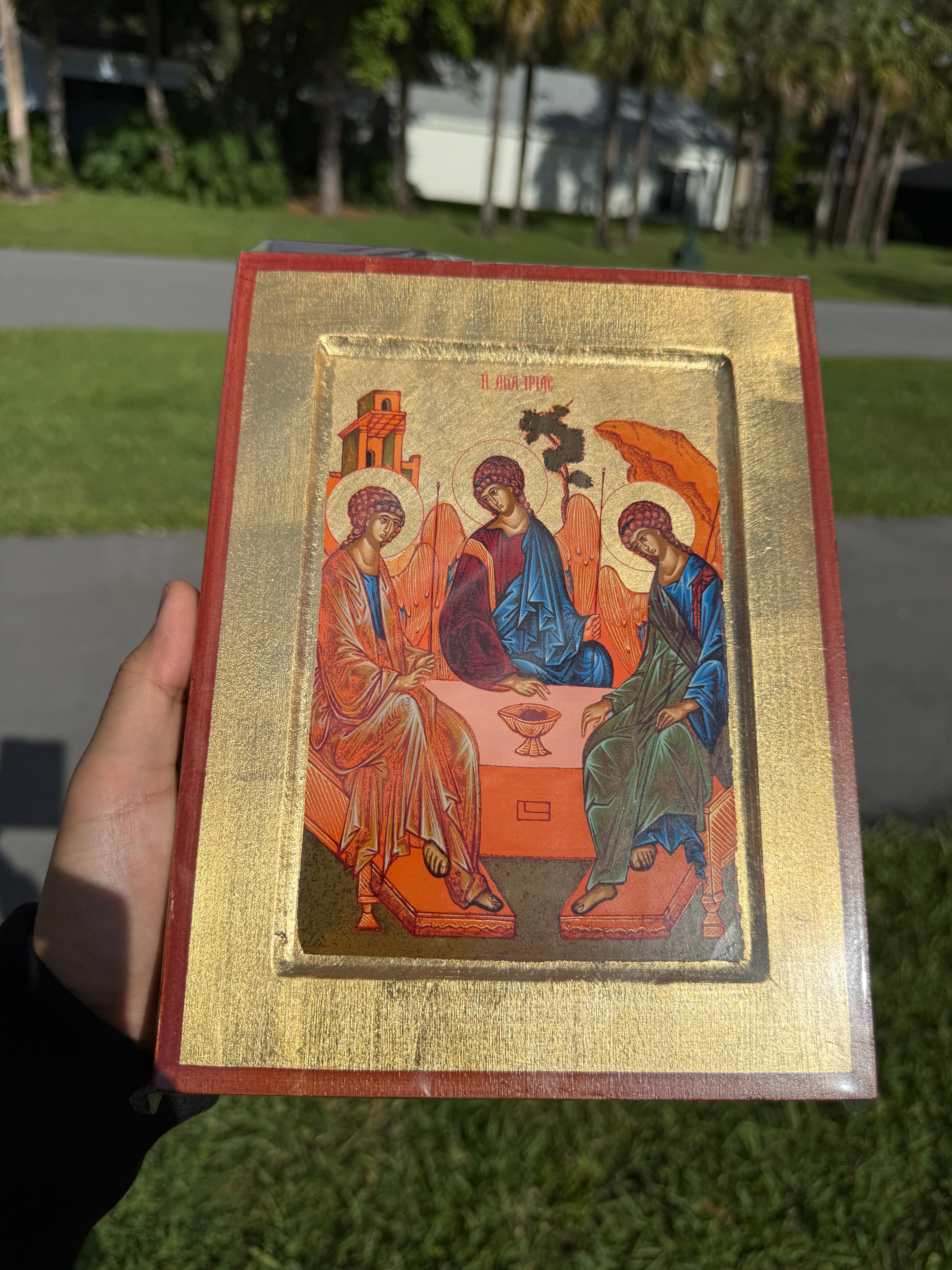 Holy Trinity Orthodox Icon | 18kt Gold Leaf Byzantine