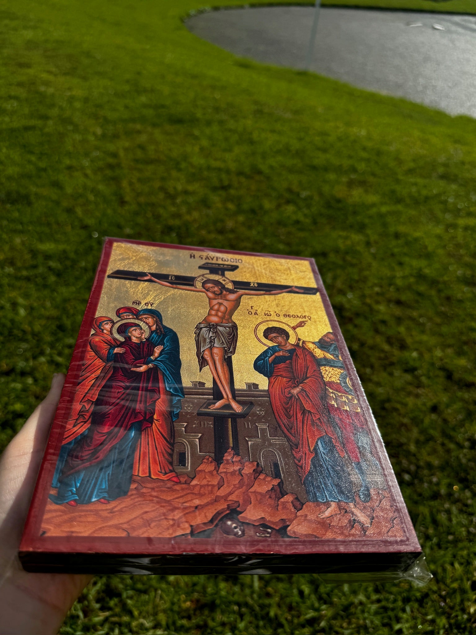 Crucifixion Orthodox Icon | 18kt Gold Leaf Byzantine