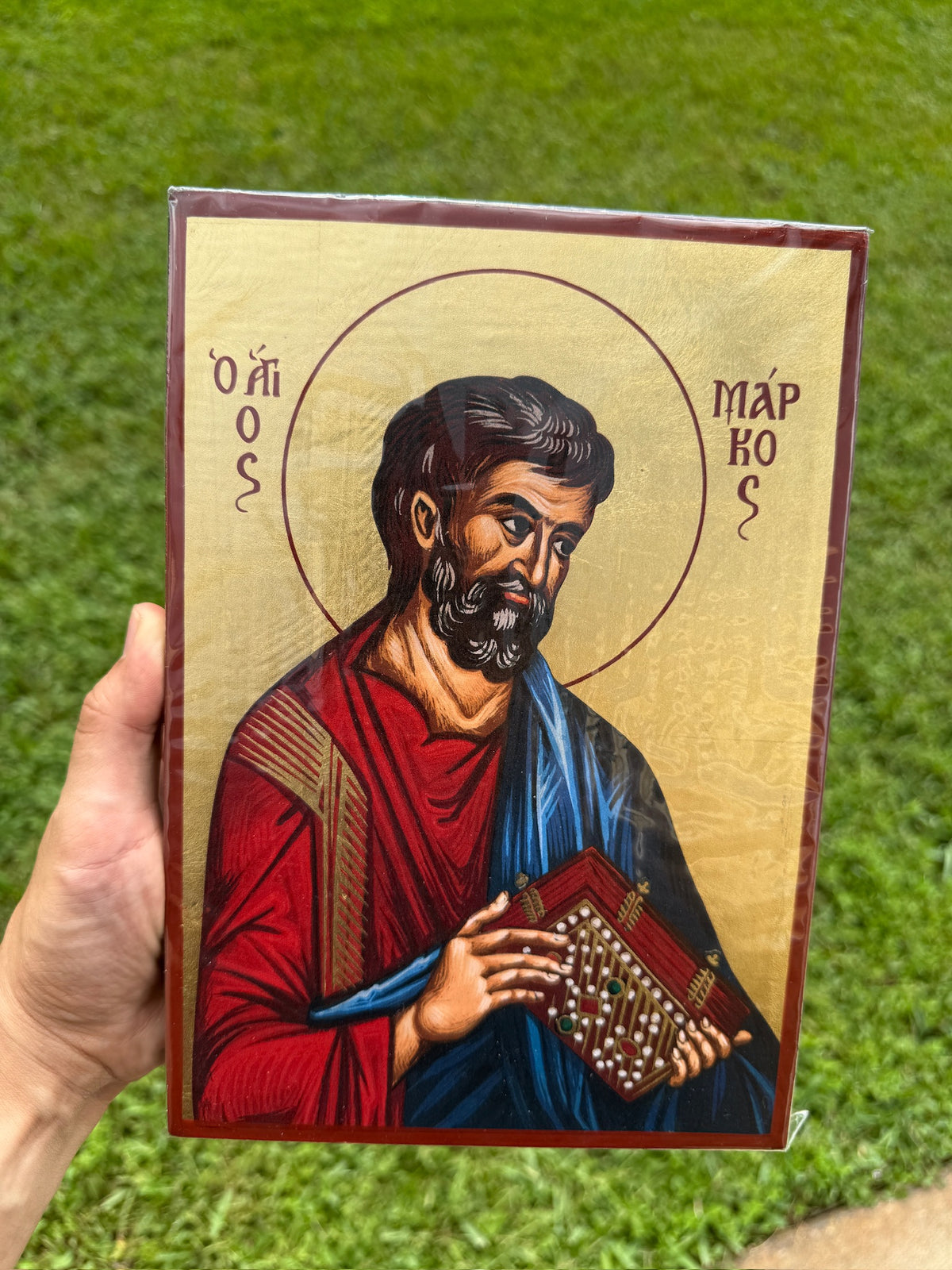 Saint Mark the Evangelist Orthodox Icon | 18kt Gold Leaf Byzantine Icon