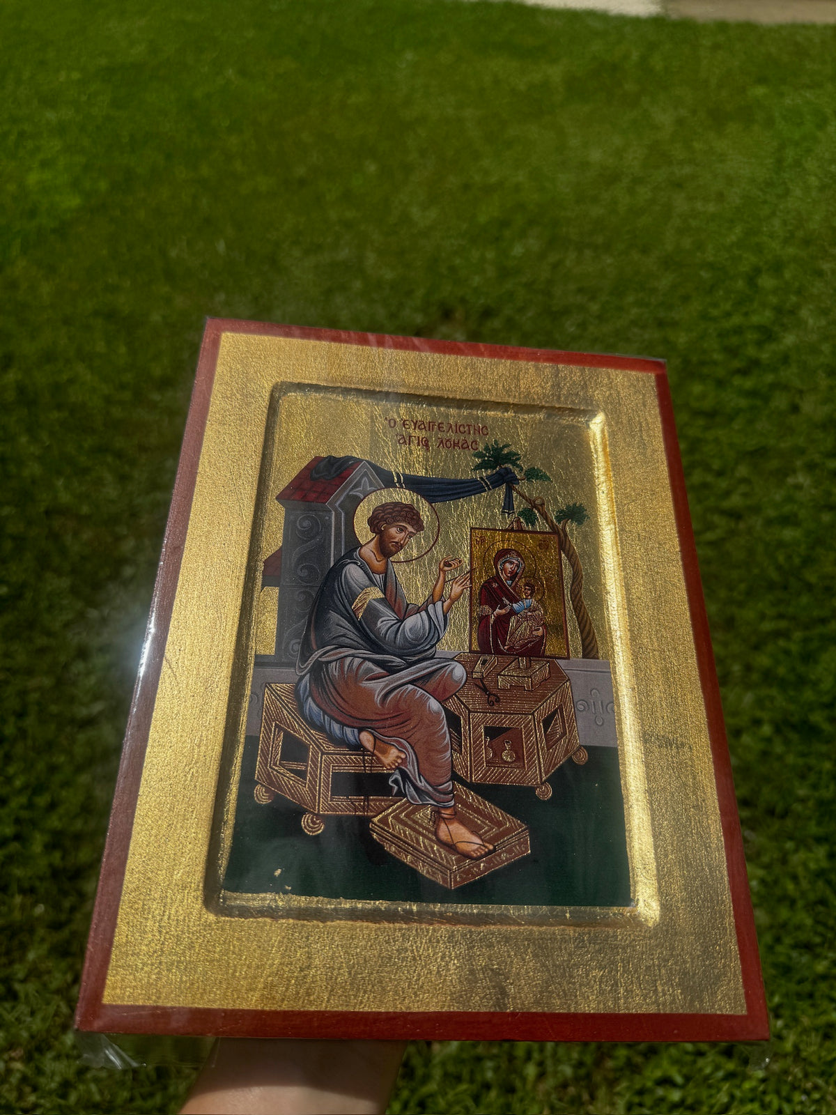 Saint Luke the Evangelist Orthodox Icon | 18kt Gold Leaf Byzantine Icon