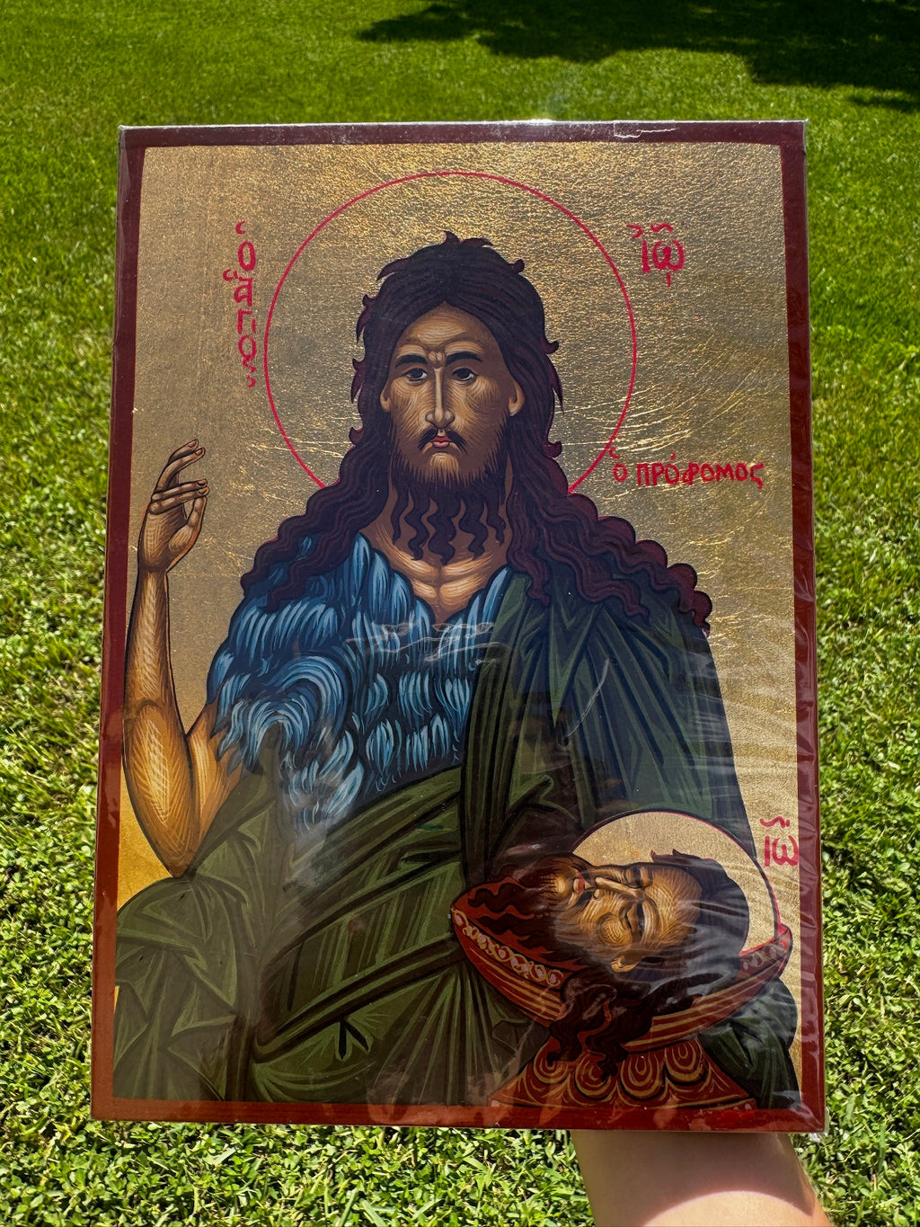 Saint John the Baptist Orthodox Icon | 18kt Gold Leaf Byzantine Icon