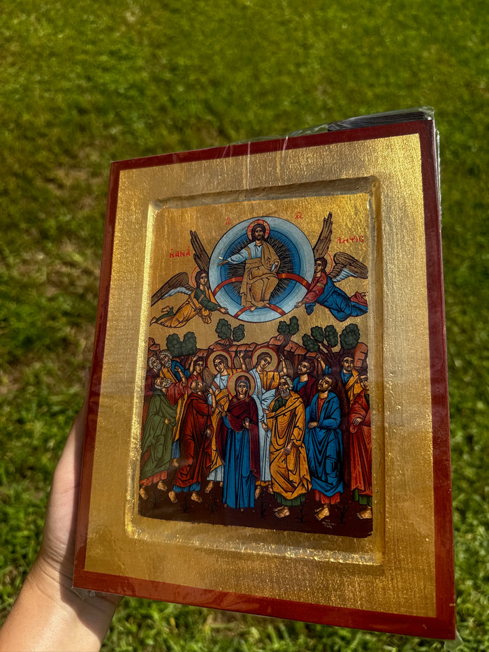 Ascension Orthodox Icon | 18kt Gold Leaf Byzantine Icon