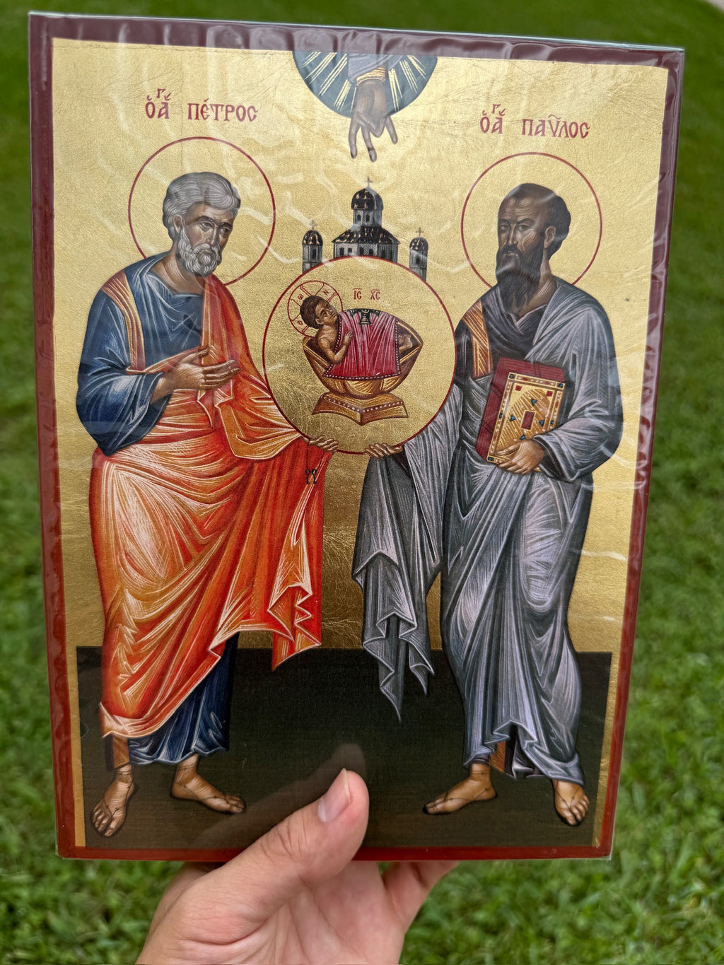 Saints Peter and Paul Orthodox Icon | 18kt Gold Leaf Byzantine Icon
