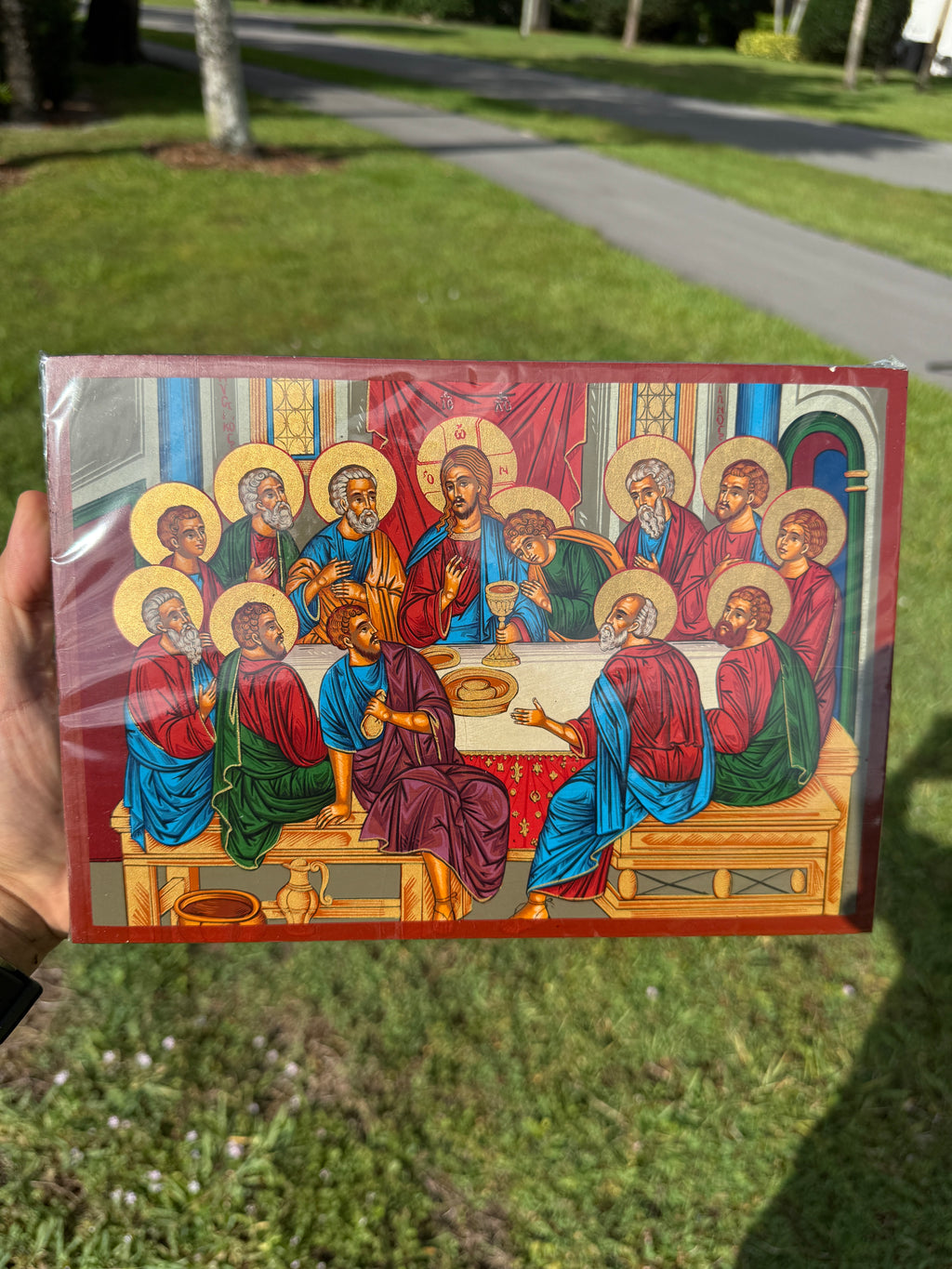 Last Supper Orthodox Icon - 18kt Gold Leaf