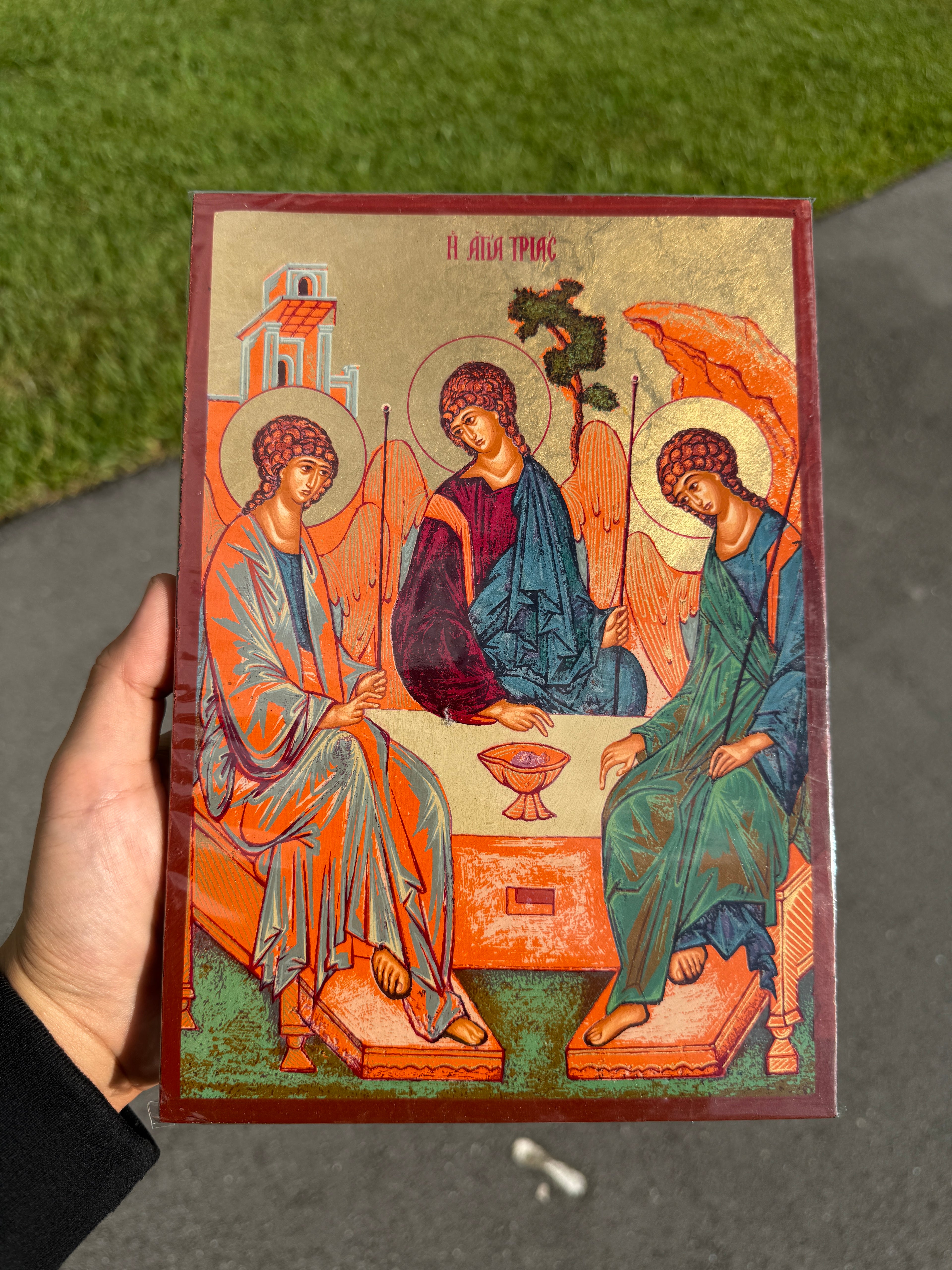 Holy Trinity Orthodox Icon | 18kt Gold Leaf Byzantine