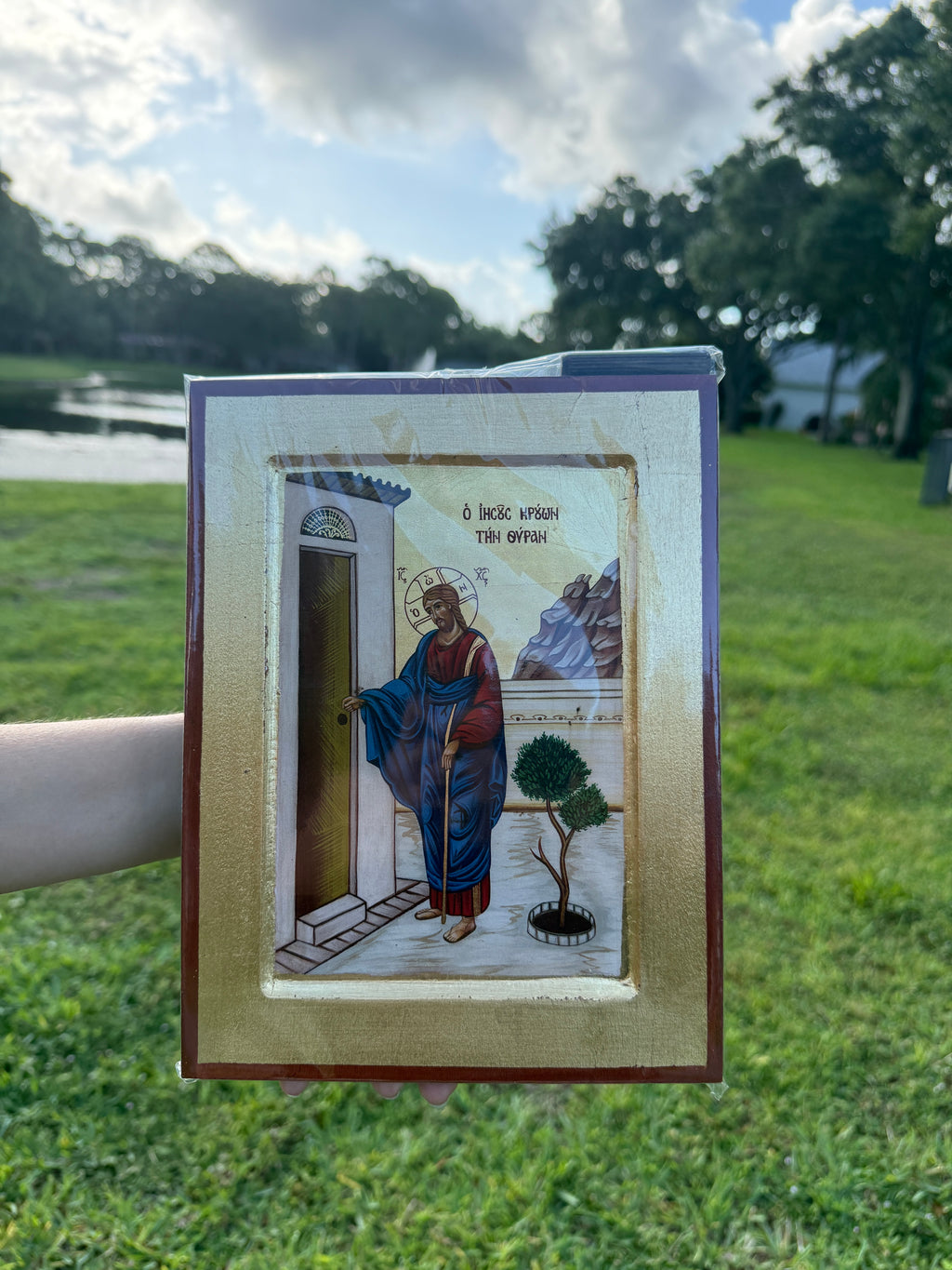 Christ Knocking Orthodox Icon | 18kt Gold Leaf Icon