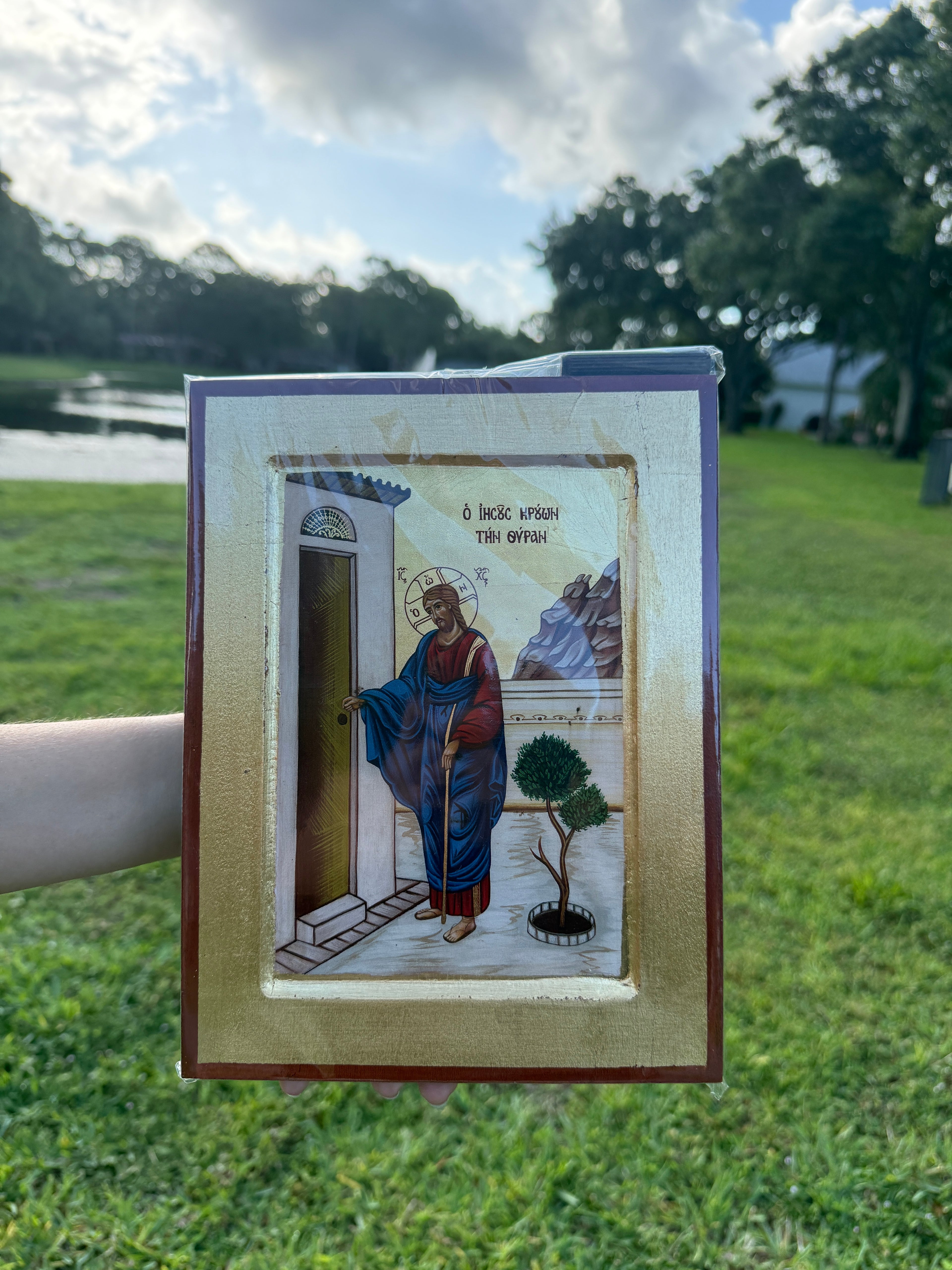 Christ Knocking Orthodox Icon | 18kt Gold Leaf Icon