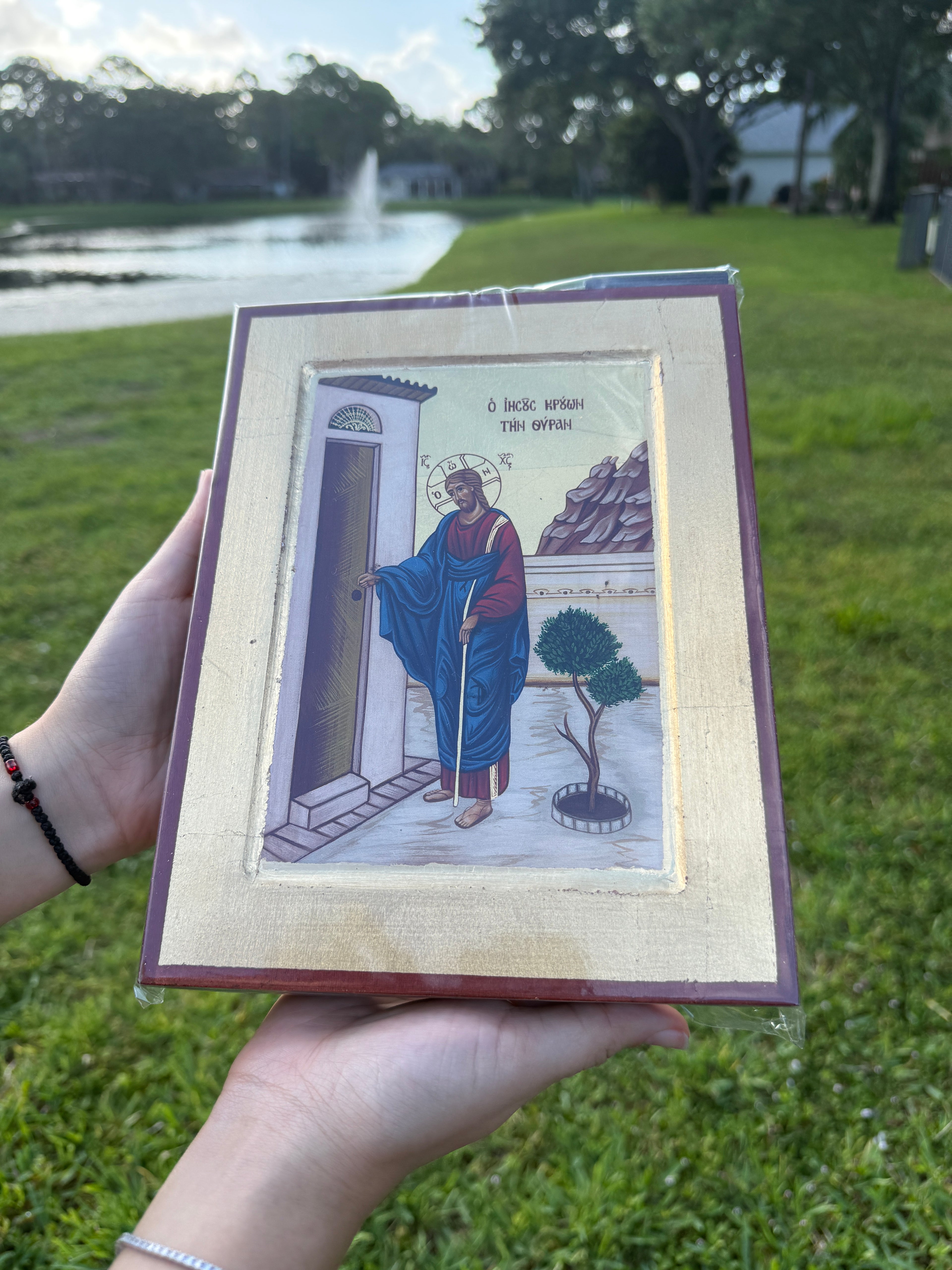 Christ Knocking Orthodox Icon | 18kt Gold Leaf Icon