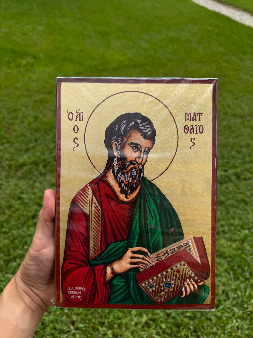 Saint Matthew Orthodox Icon | 18kt Gold Leaf Byzantine Icon