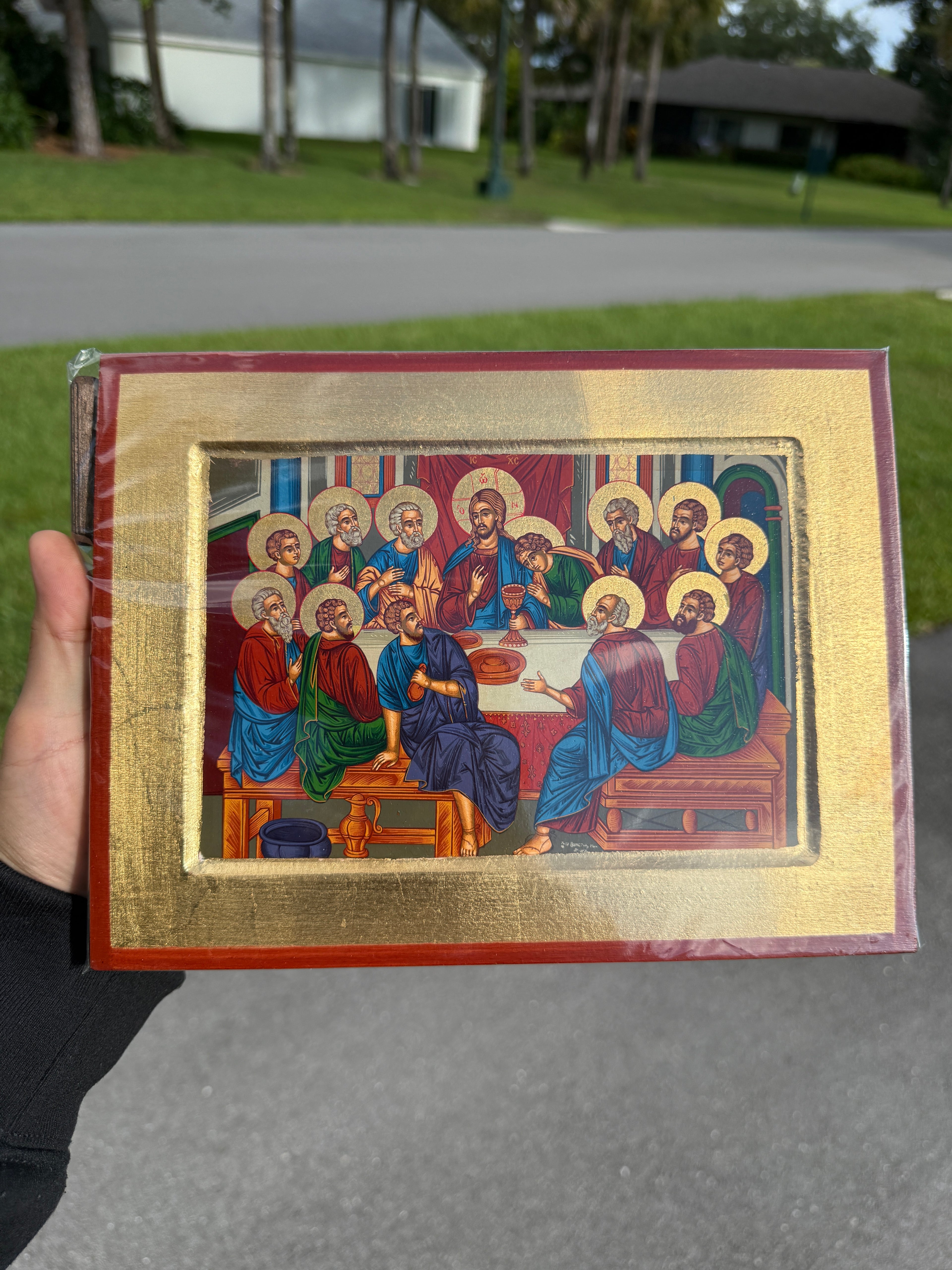 Last Supper Orthodox Icon - 18kt Gold Leaf