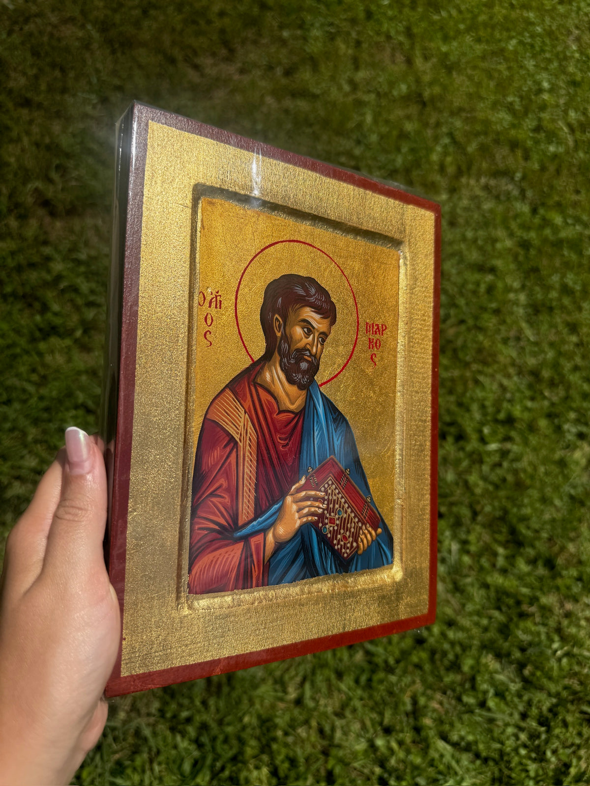 Saint Mark the Evangelist Orthodox Icon | 18kt Gold Leaf Byzantine Icon