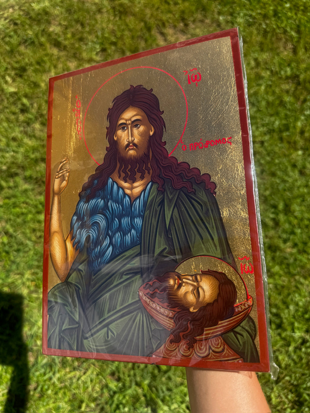 Saint John the Baptist Orthodox Icon | 18kt Gold Leaf Byzantine Icon