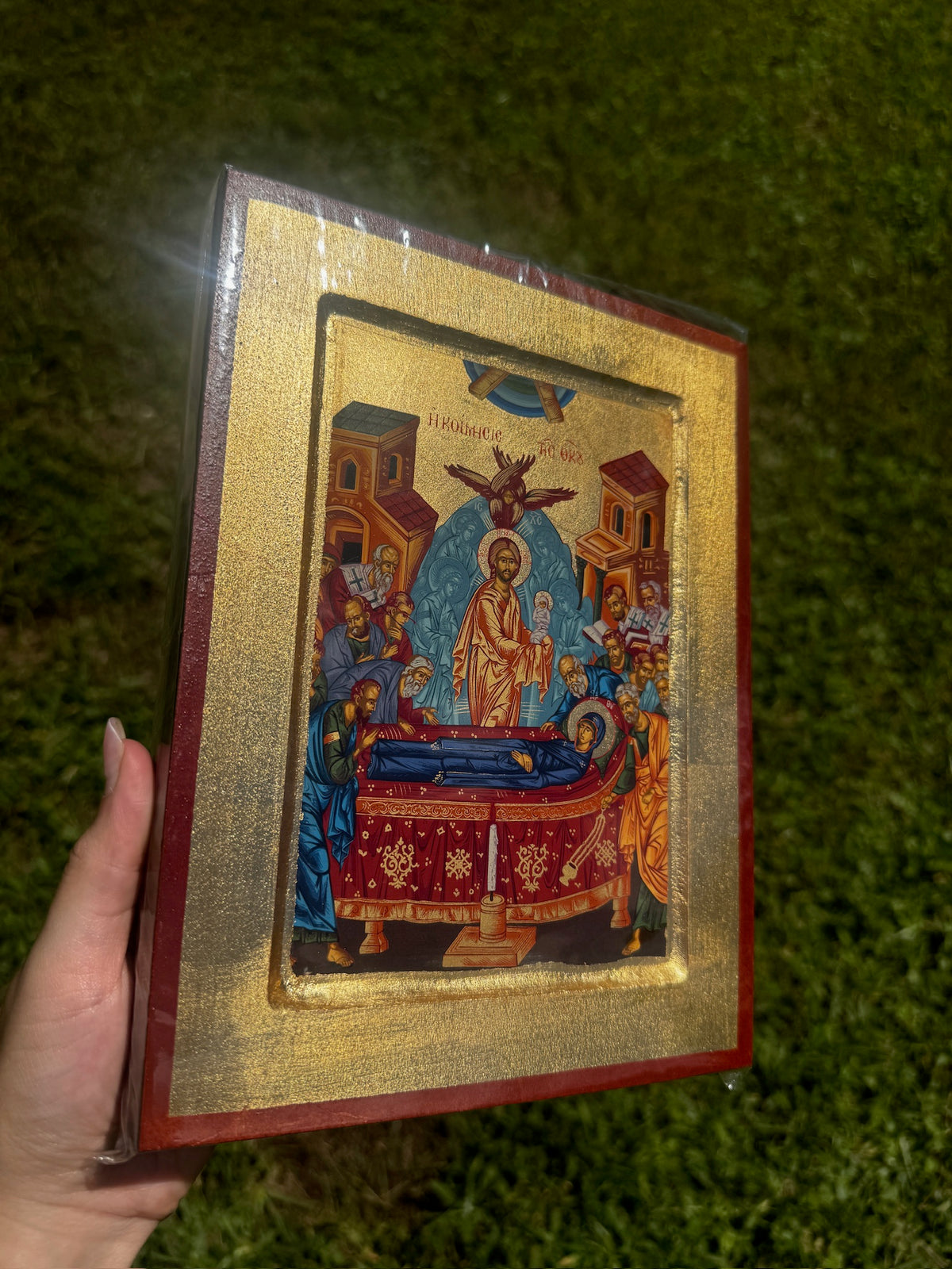 Dormition of the Theotokos Orthodox Icon | 18kt Gold Leaf Byzantine Icon