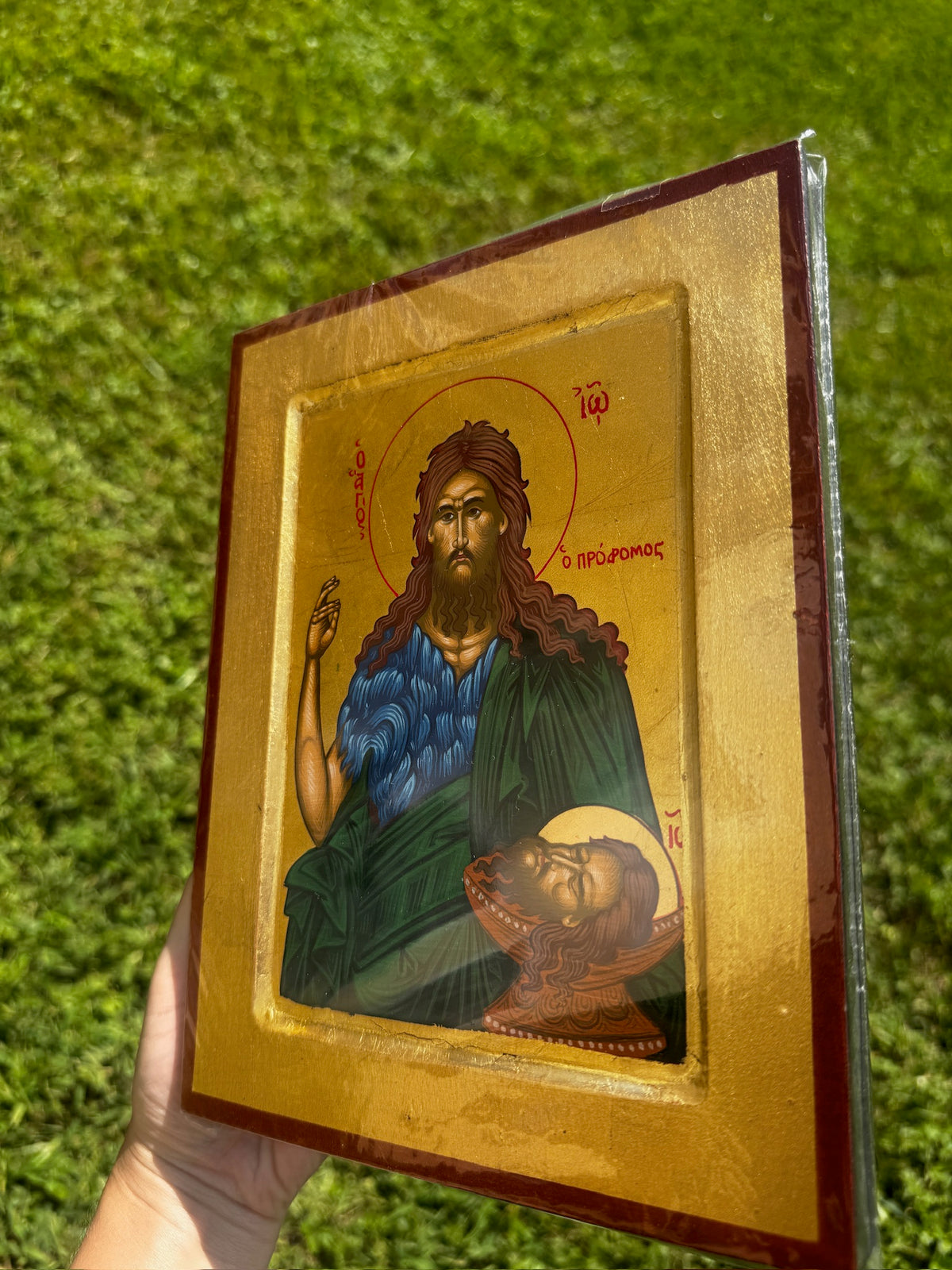 Saint John the Baptist Orthodox Icon | 18kt Gold Leaf Byzantine Icon